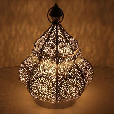 Casa Moro Laterne Orientalisches Windlicht Alima weiß gold marokkanische Laterne LN2050, Tischlaterne für Hochzeit Feier Dekoration Weihnachten Geschenk