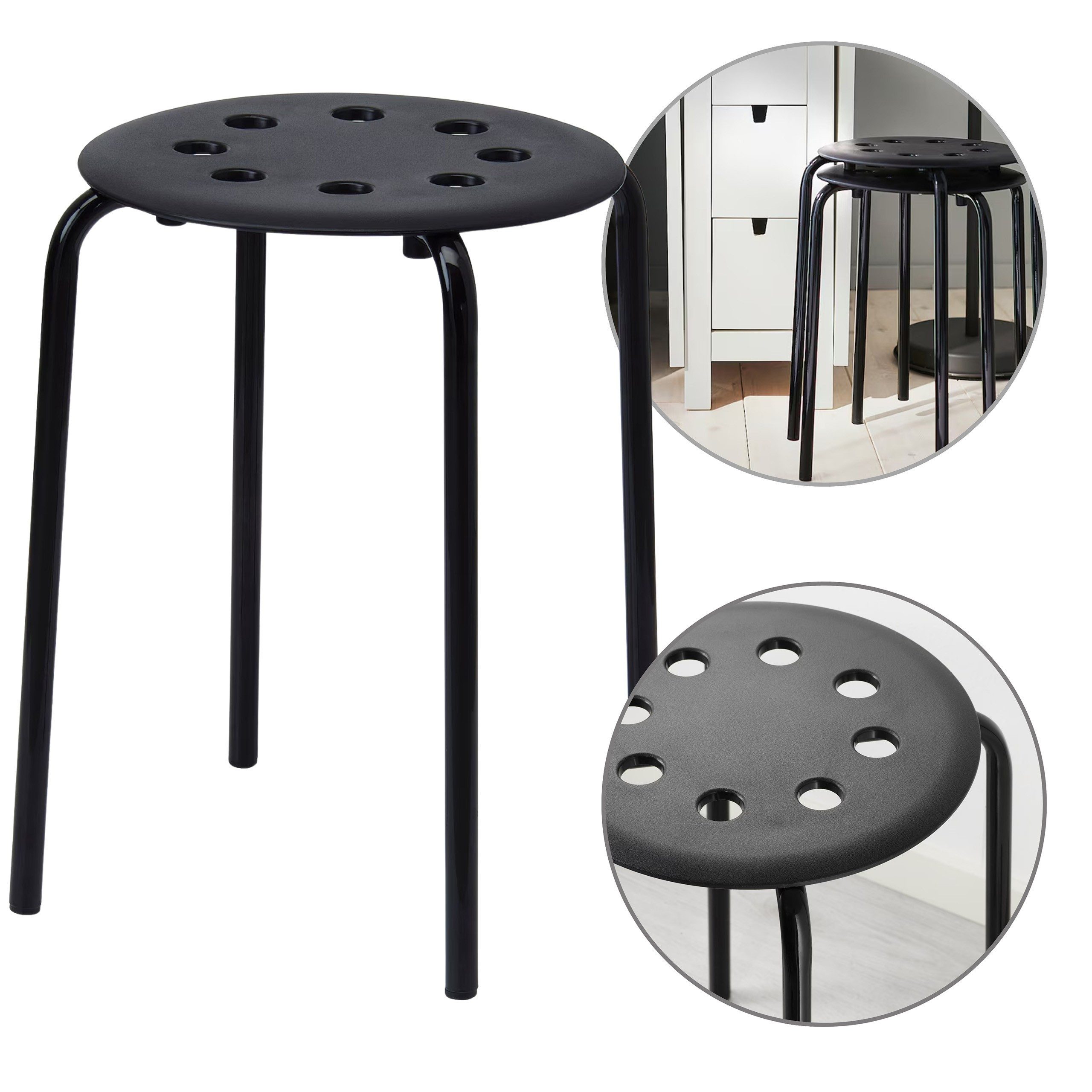 IKEA Tritthocker MARIUS Hocker, schwarz 45 cm