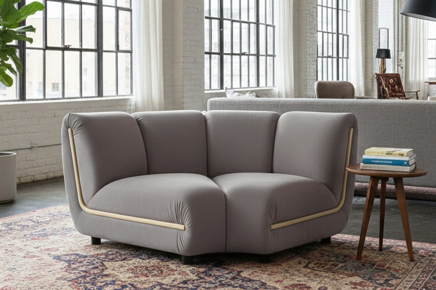 KAWOLA Sessel LAYLA – Eckelement Samt – Sofa Modul – Designer Sessel, Ideal für modulare Sofas, bequemer Velvet-Bezug & hoher Sitzkomfort