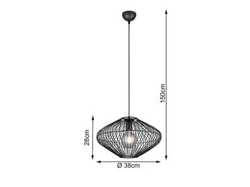 meineWunschleuchte LED Pendelleuchte, Dimmfunktion, LED wechselbar, Warmweiß, Industrie-design Gitter-lampe für über-n Esstisch & Kochinsel, Ø 38cm