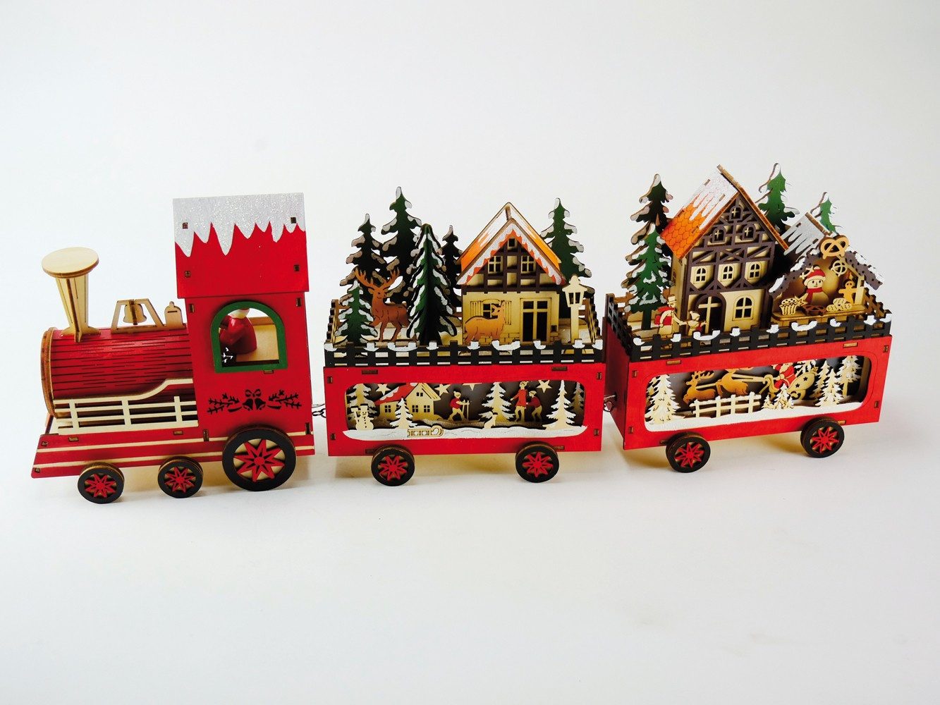Spieluhr Zug mit 2 Waggons aus Holz