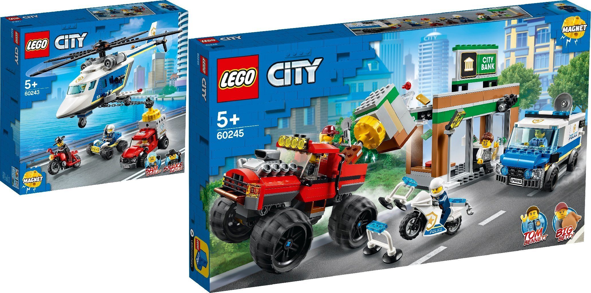 LEGO® Konstruktions-Spielset City 2er Set: 60243 Verfolgungsjagd mit dem  Polize