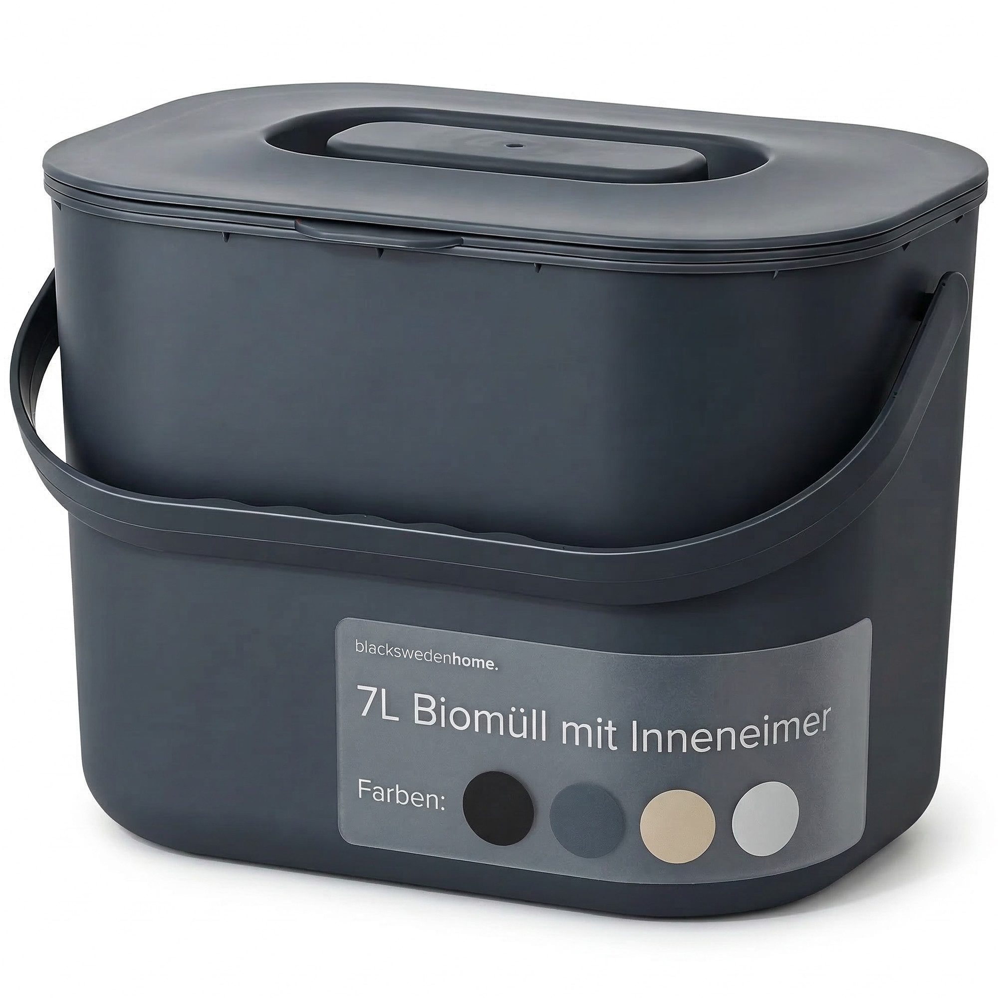 blackswedenhome. Biomülleimer Biomülleimer Küche - 7L - Design Komposteimer mit Innensieb, Geruchsdicht, Modernes Design