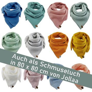 JOLLAA Nuckeltuch Schnullertuch mit Schnullerband (Druckknopf), Schmusetuch Schnuffeltuch Spucktuch Mulltuch 35x35cm