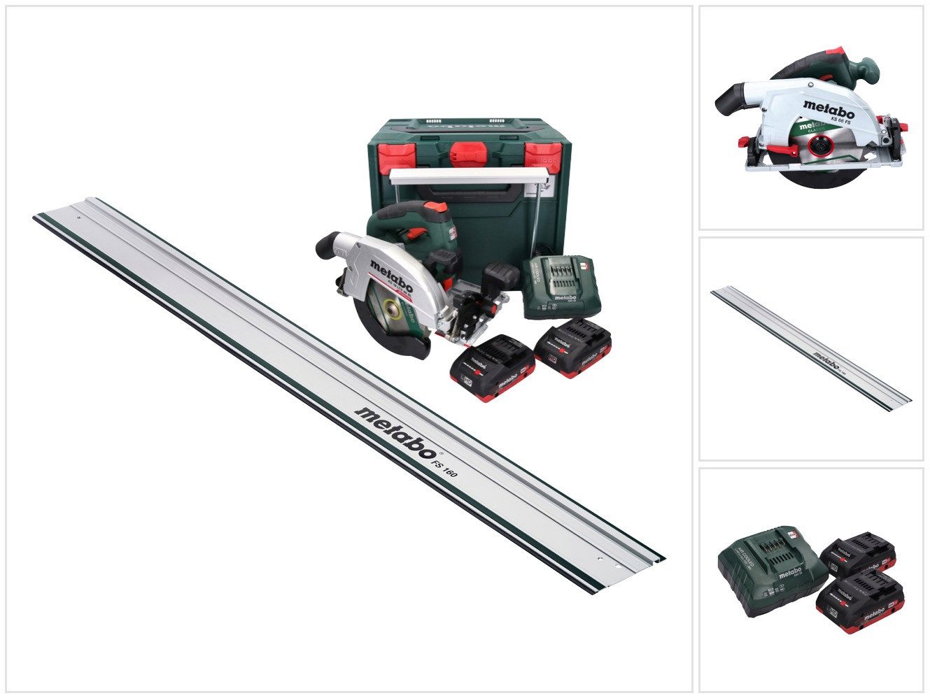 metabo Akku-Handkreissäge KS 18 LTX 66 BL Akku Handkreissäge 18 V 165 mm + 2x Akku 4,0 Ah + Lad