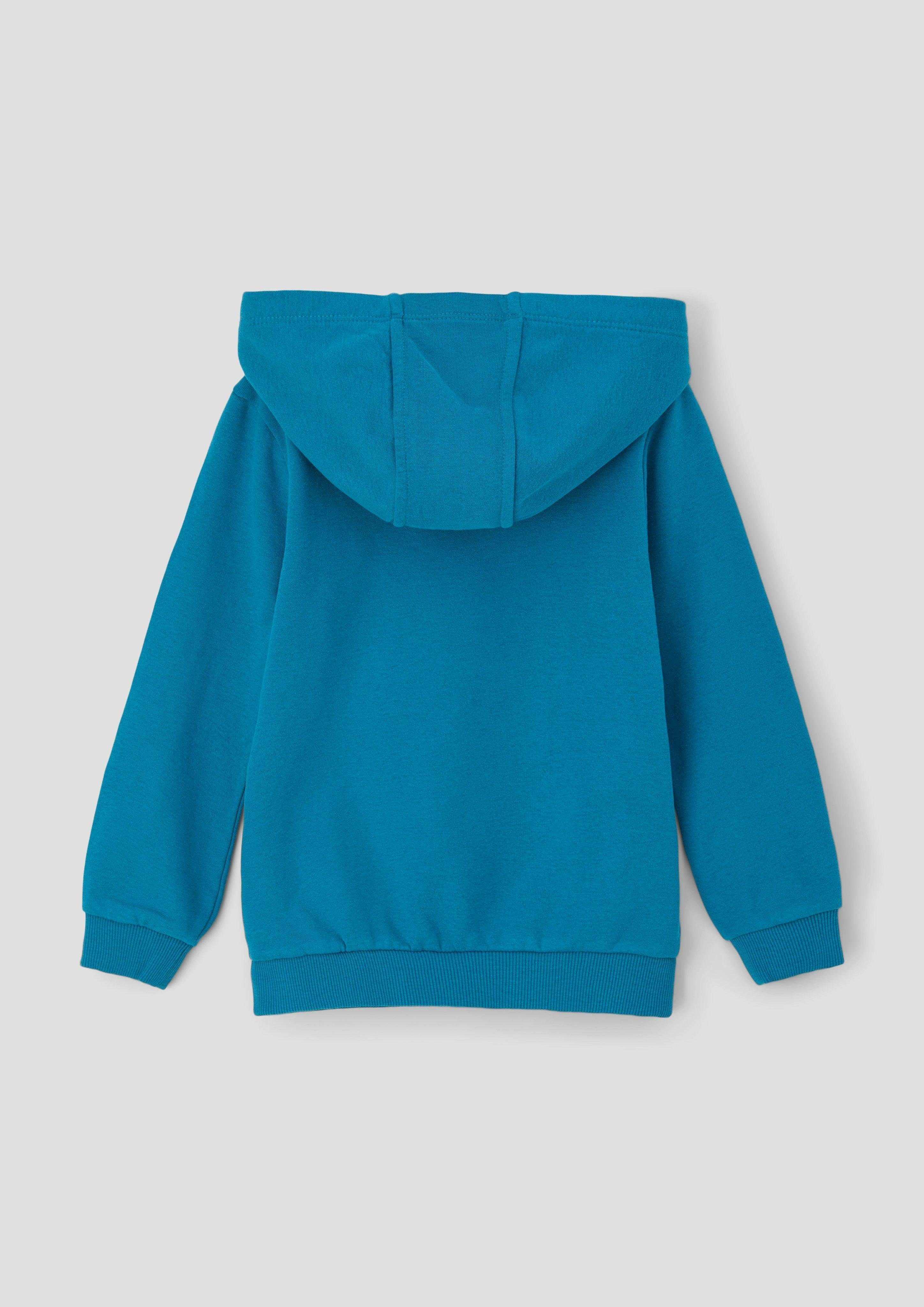 s.Oliver Sweatshirt Kapuzensweater mit Innenseite weicher azurblau