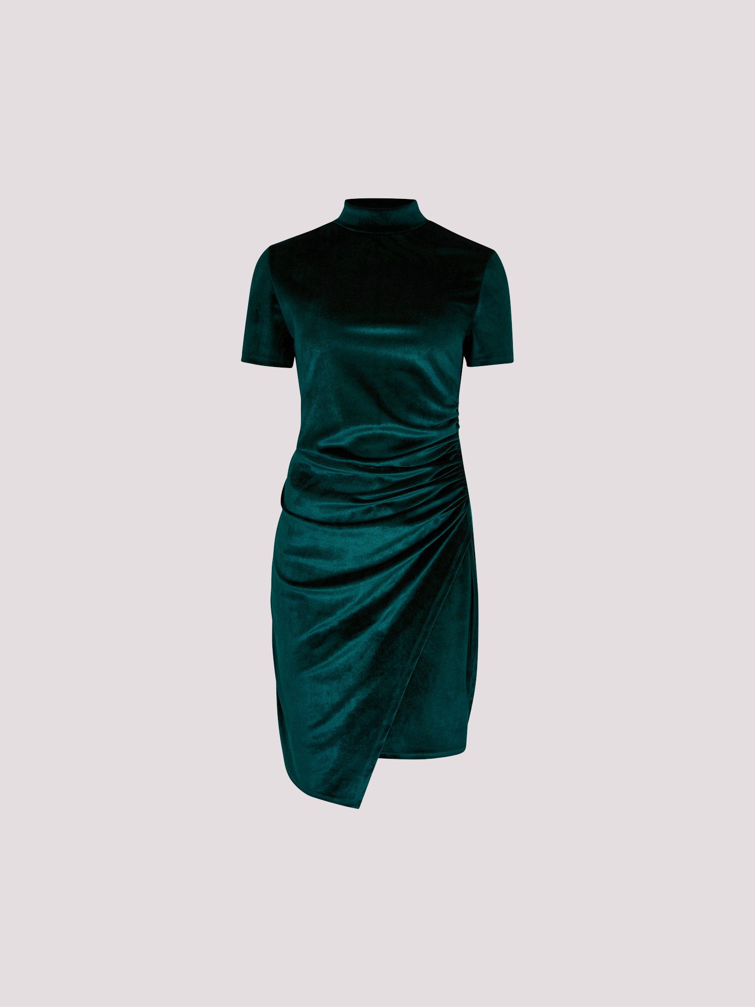 Apricot Partykleid Minikleid aus Samt mit Rüschen – Bild 5 von 5