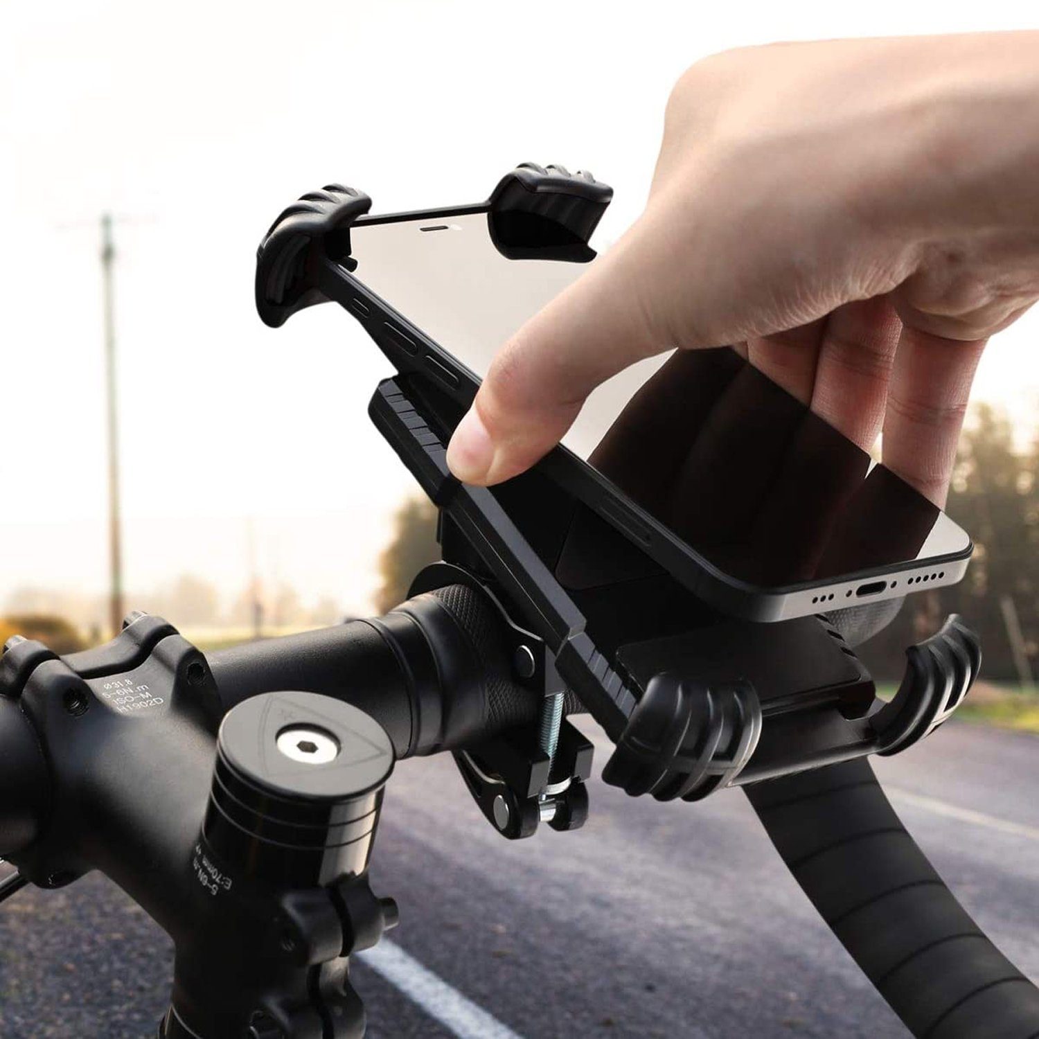 zggzerg Motorrad der Fahrrad befestigen 360 Handyhalterung Handy-Halterung, Inklusive Basis, Handyhalter 7,00 Fahrrad Zoll, Drehung) (bis Hüllenfreundlich am