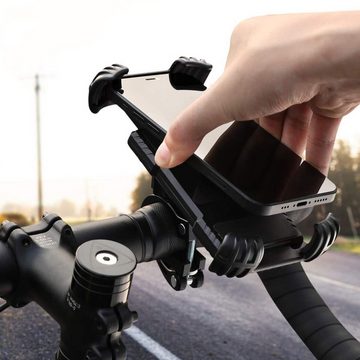 zggzerg Motorrad Handyhalterung Fahrrad Handyhalter Hüllenfreundlich Handy-Halterung, (bis 7,00 Zoll, Inklusive der am Fahrrad befestigen Basis, 360 Drehung)
