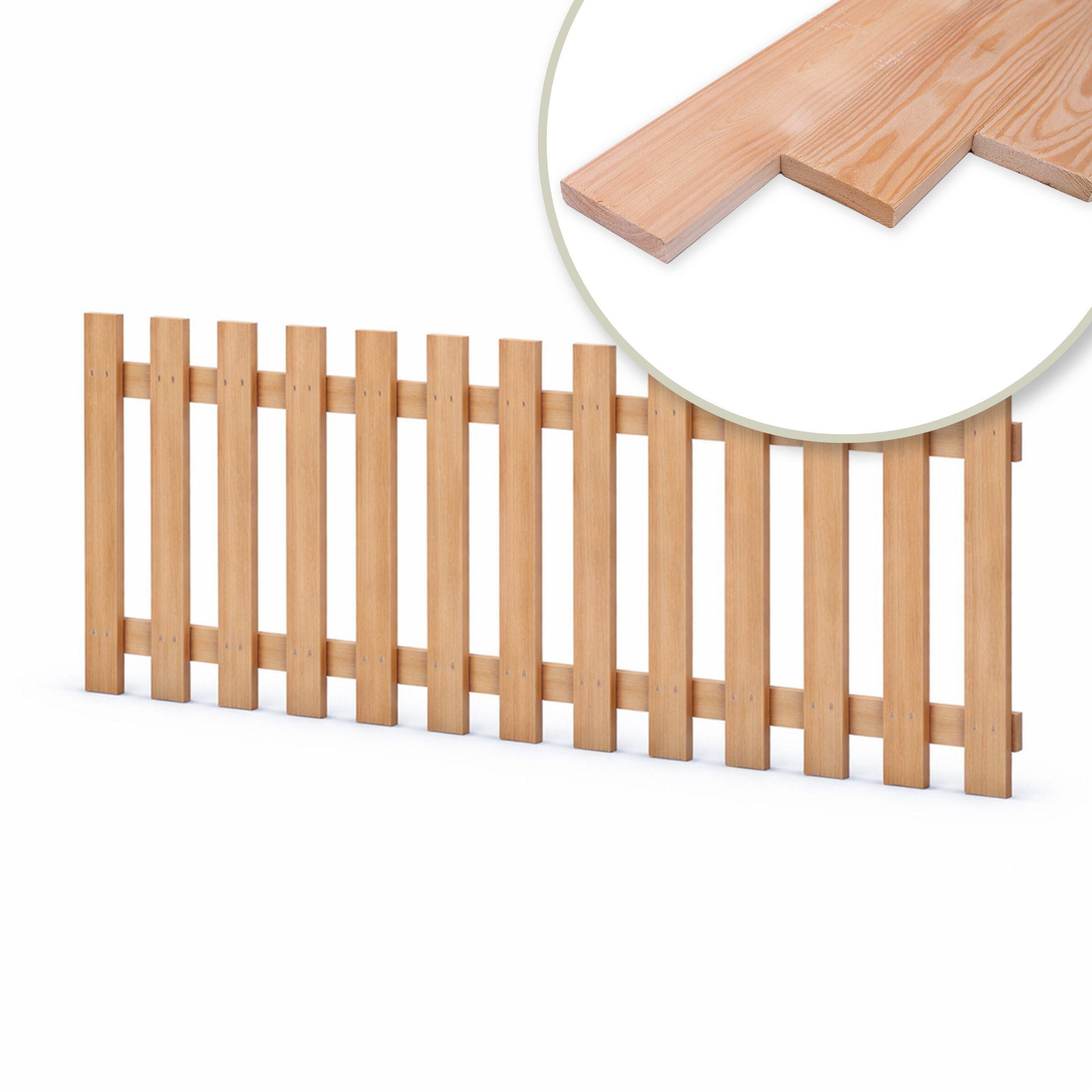 Gartenpirat Gartenzaun aus Zaunlatten Lärche