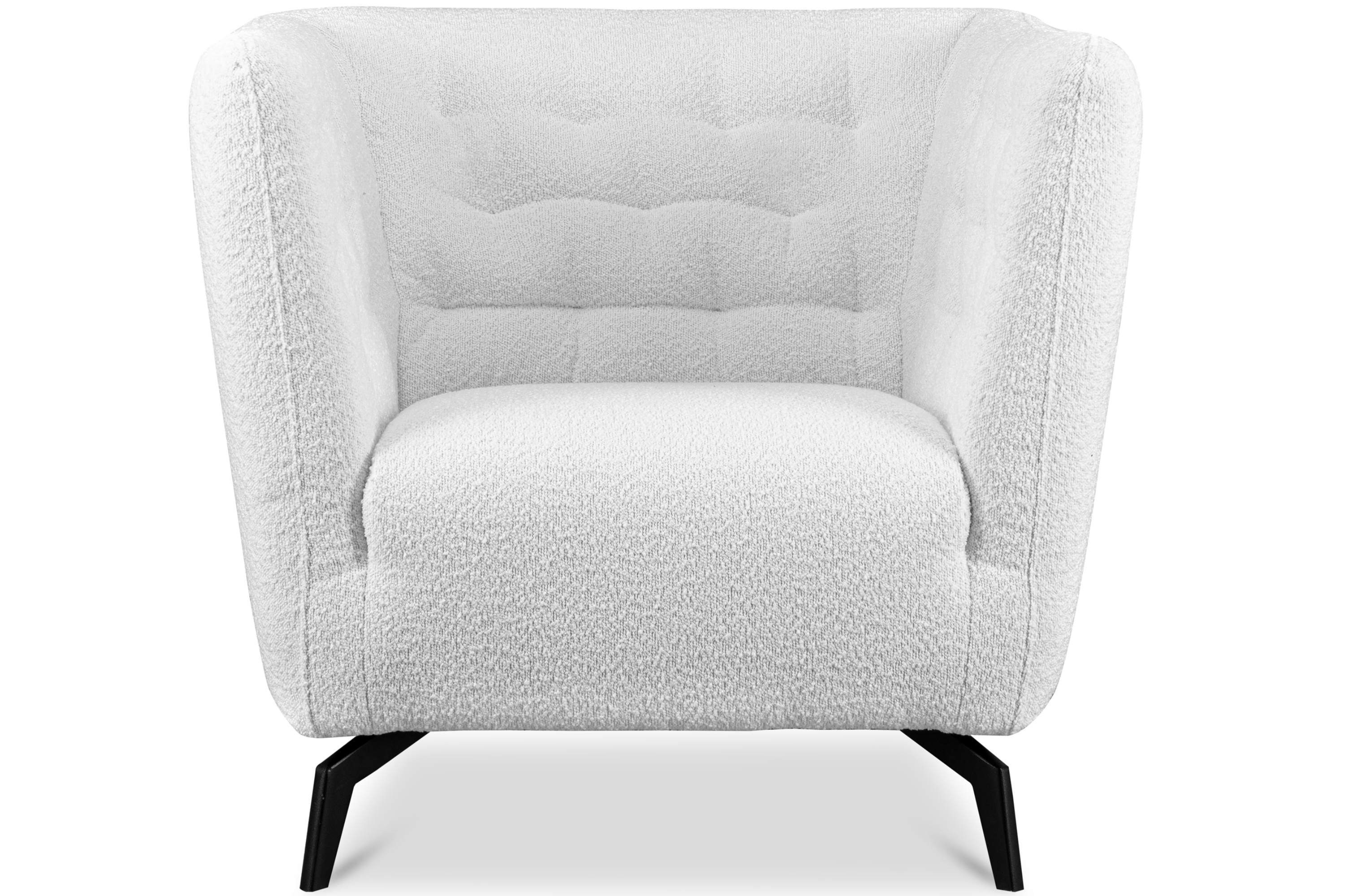 Konsimo Sessel CORDI Gesteppter Sessel, Sitz auf | Feder weiß und hohen Schaumstoff im Metallfüßen, gewellte weiß