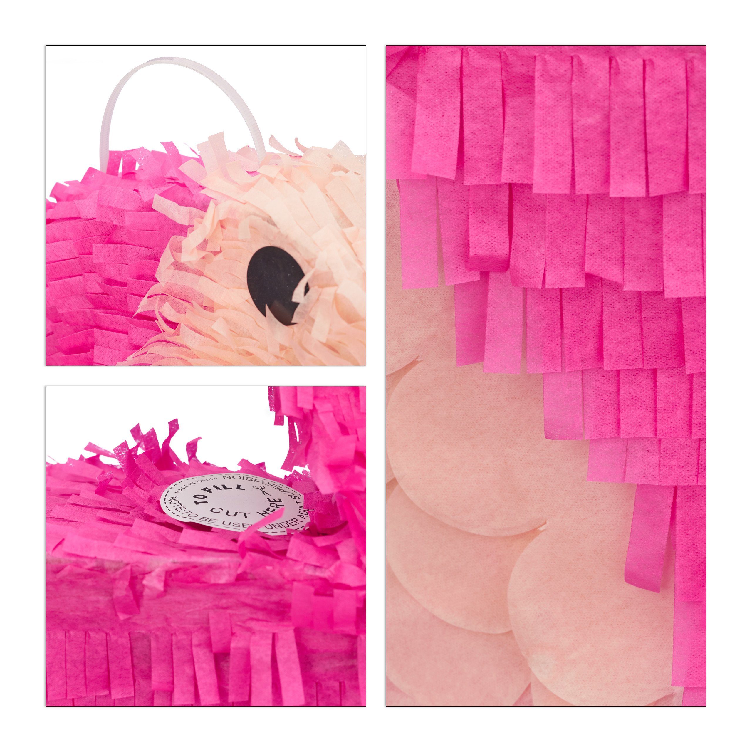 Flamingo relaxdays 3-teiliges Pinata Set Papierdekoration