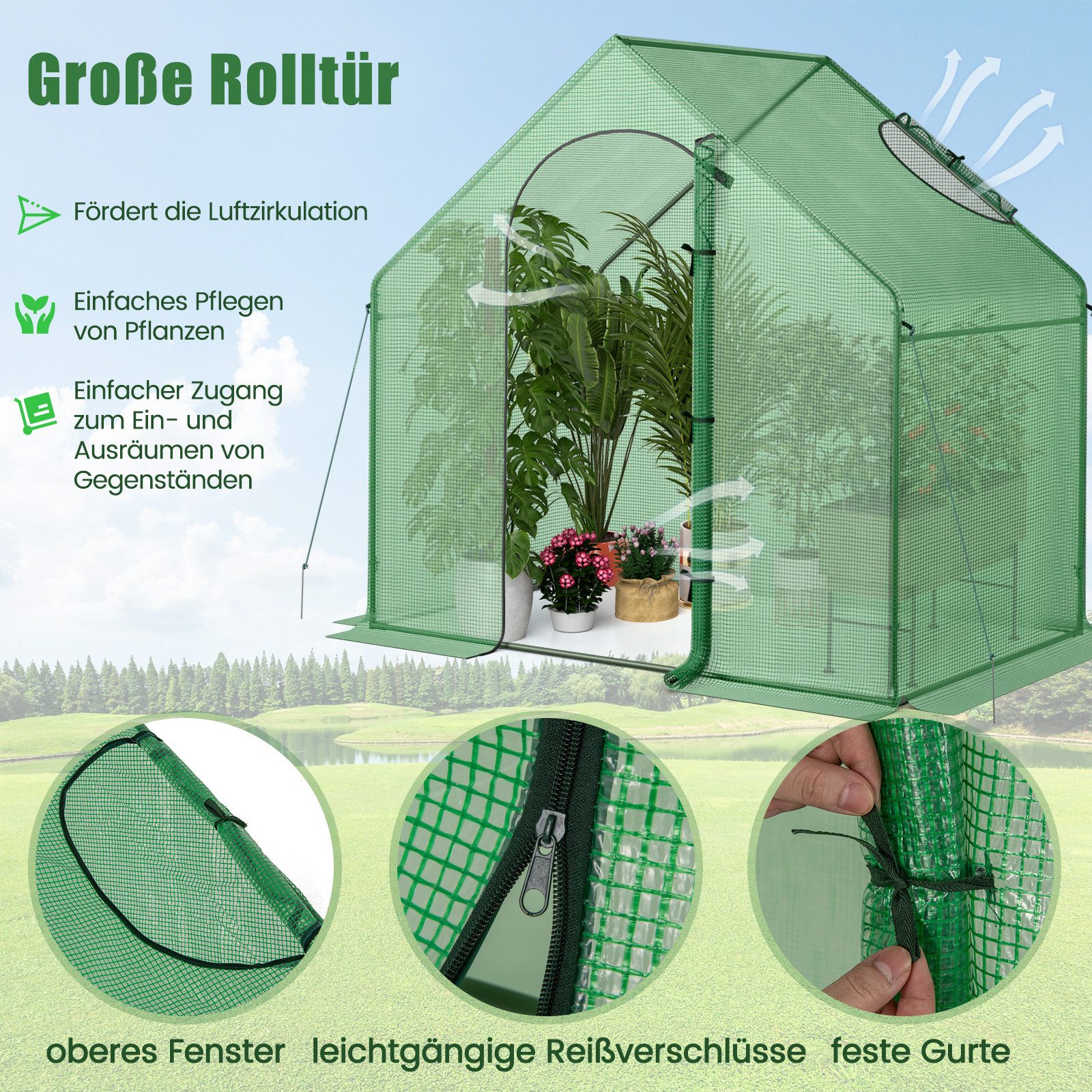 COSTWAY Gewächshaus, BxTxH: 179 x 100 x...