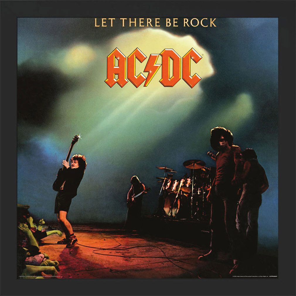 AC/DC Bild mit Rahmen Let There Be Rock, Gerahmtes Bild Kunstdruck