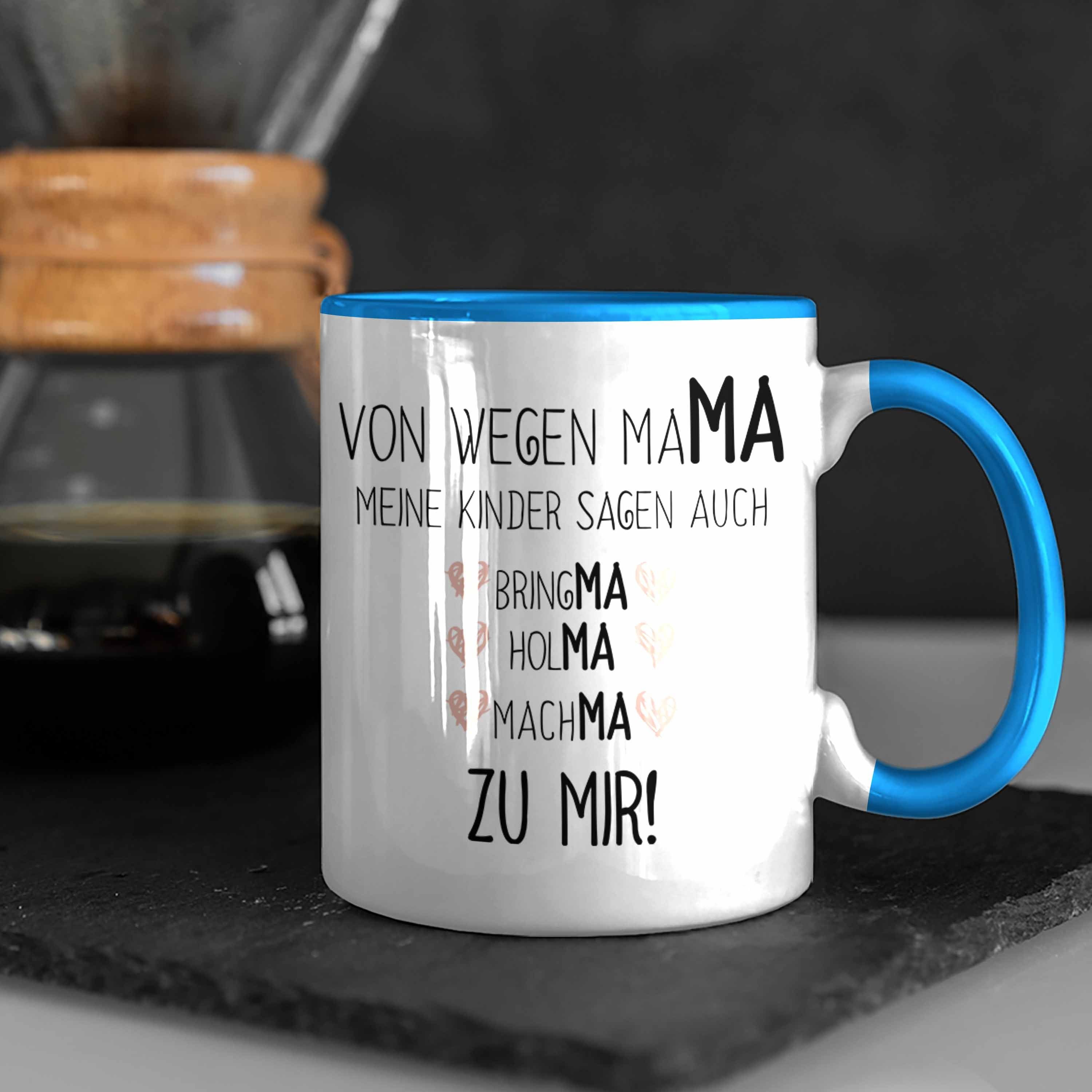 Tasse Mama Tochter Blau Kaffeetasse Trendation Mutter Muttertag mit Geschenk Tasse von Trendation - Spruch Sohn