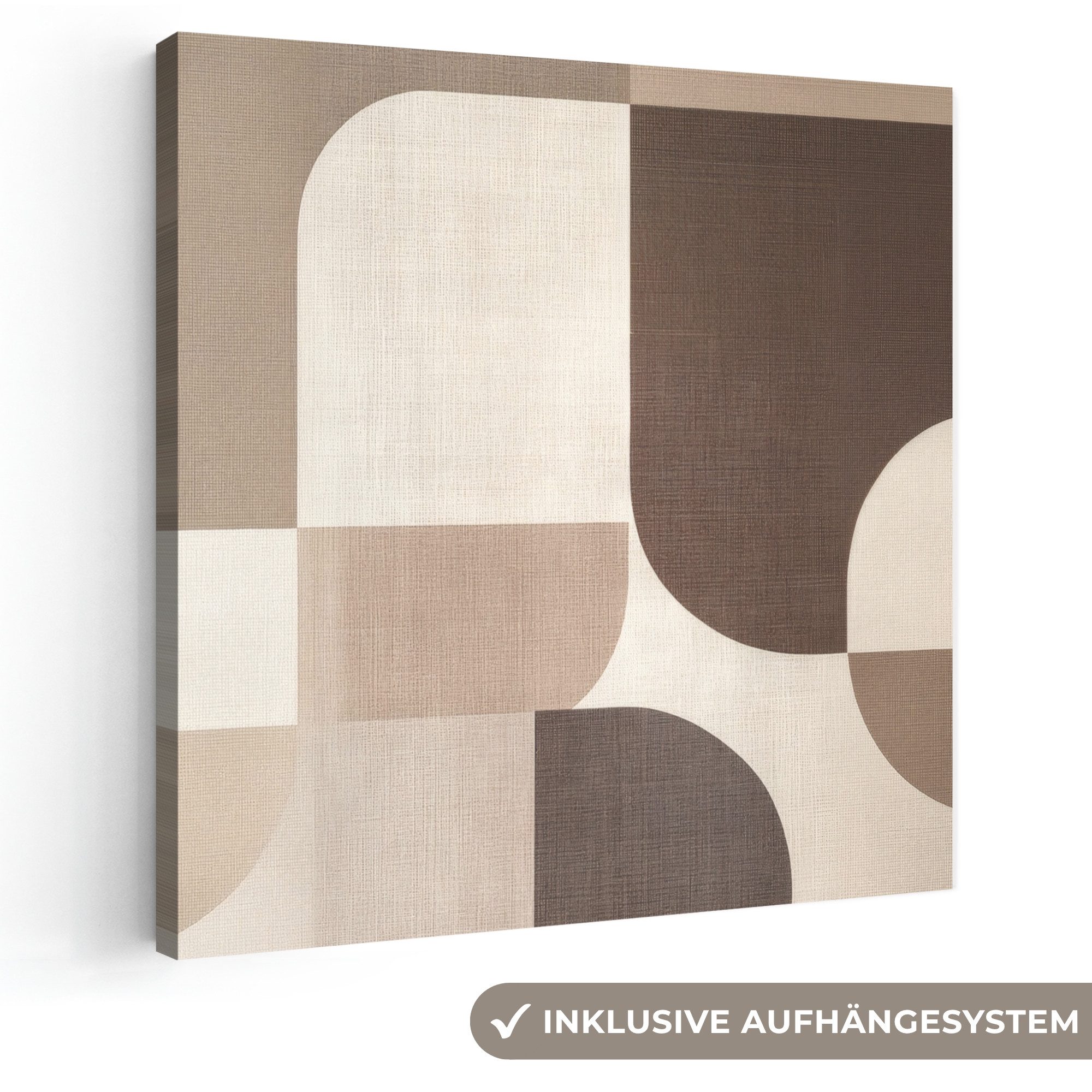 OneMillionCanvasses® Leinwandbild Geometrisch - Gewebte Struktur - Modern, Fotodruck (1 St), Wandbild, Deko Schlafzimmer Wohnzimmer Flur 20x20 cm