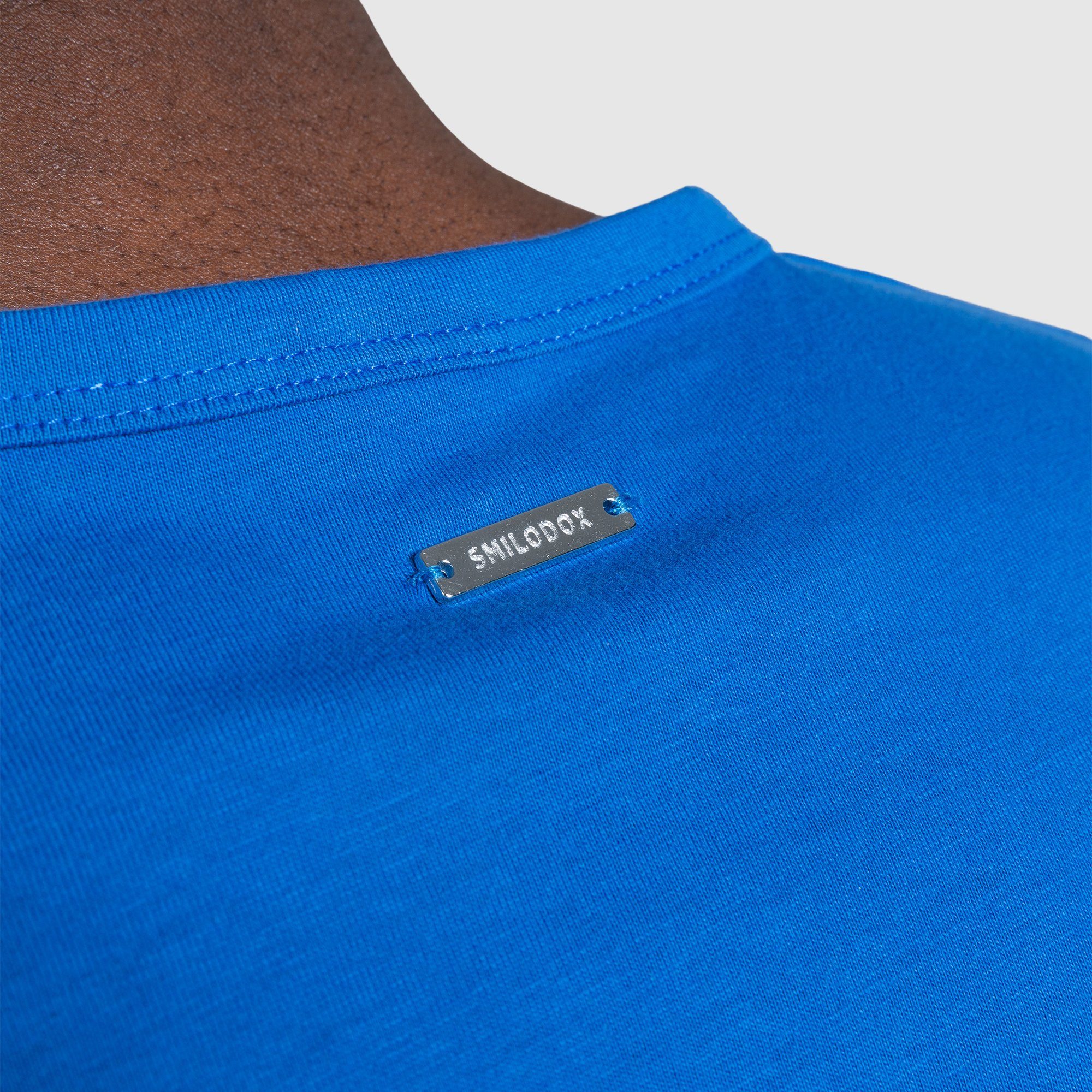 Smilodox Baumwolle Blau Ryan 100% Oversize, T-Shirt