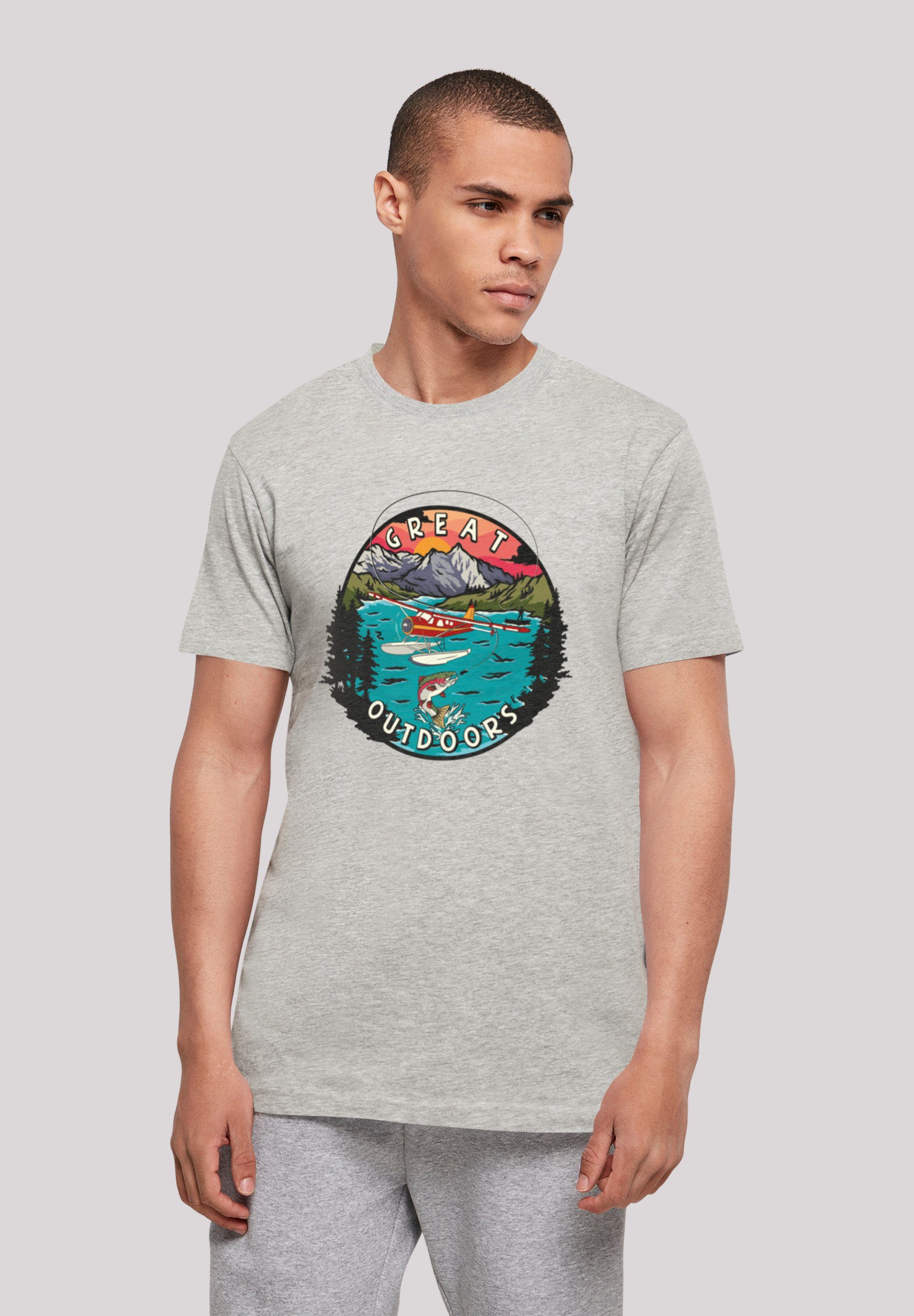 F4NT4STIC T-Shirt Great Outdoors Print heather grey