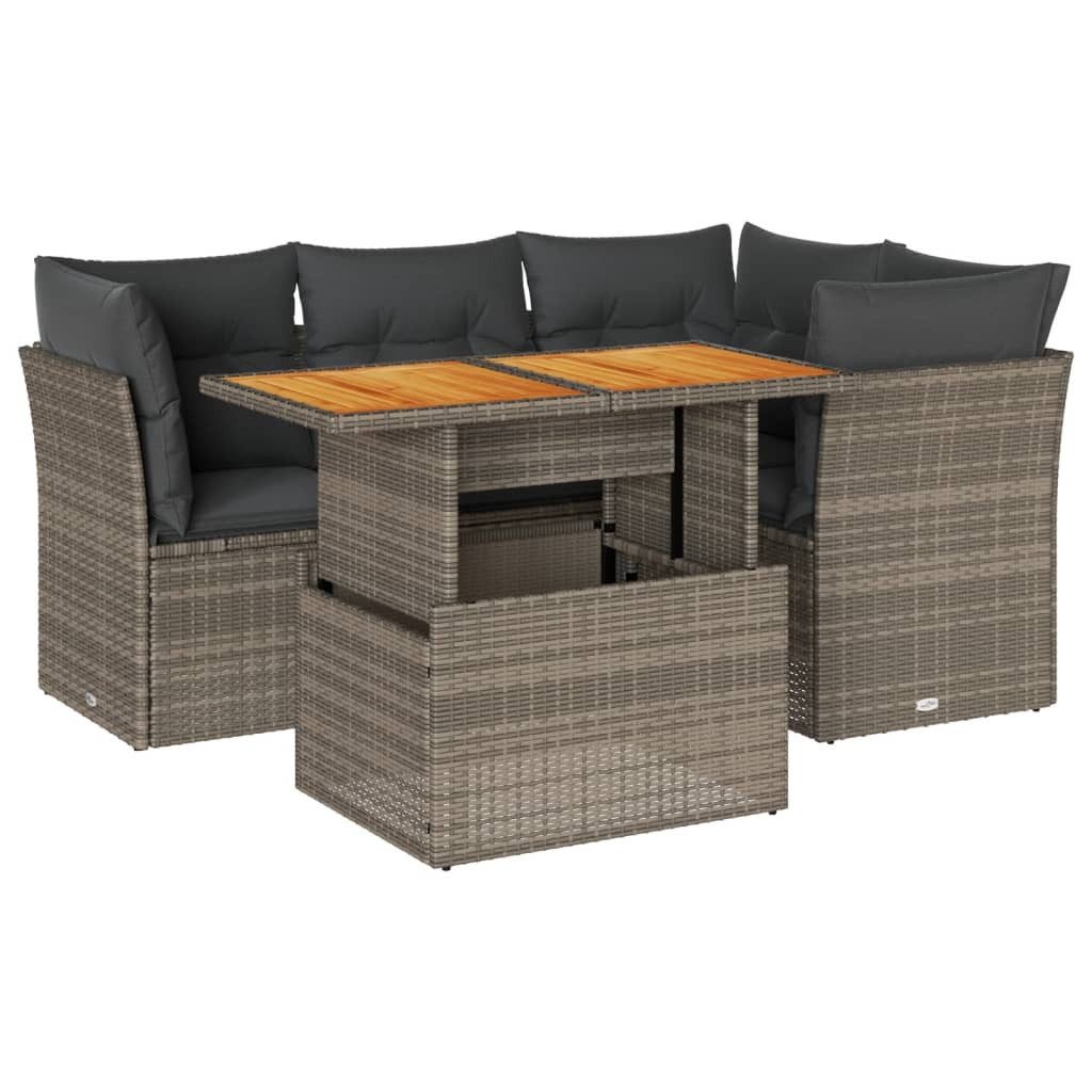 vidaXL Gartenlounge-Set 5-tlg. Garten-Sofagarnitur mit Kissen günstig online kaufen