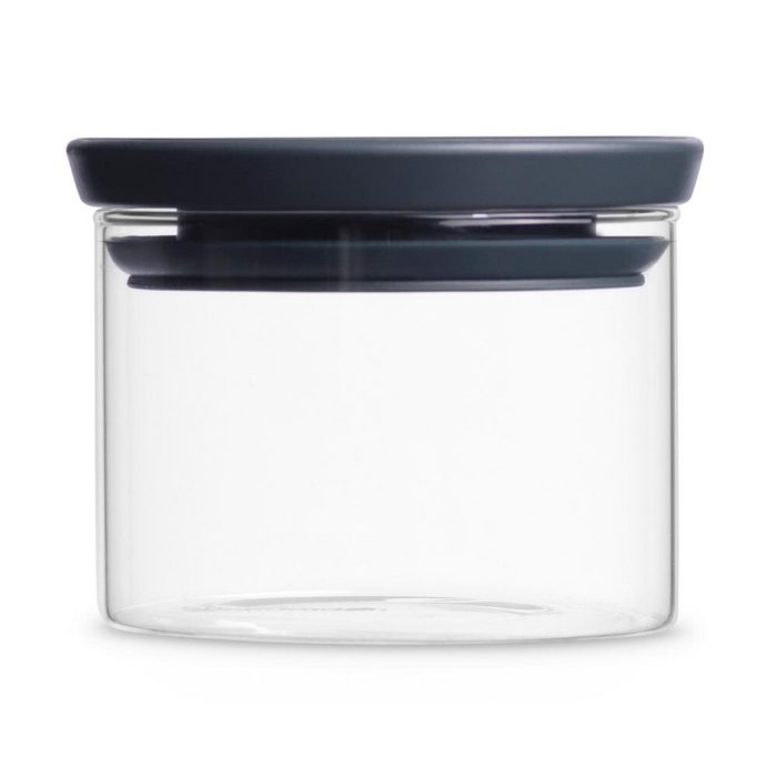 Brabantia Aufbewahrungssystem Stapelbarer Glasbehälter Dunkelgrau 0.35 L Glas (1-tlg)