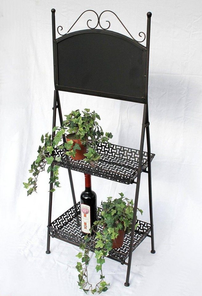 Thumbnail - DanDiBo Blumenständer Blumentreppe Metall 108 cm 130837 mit Kreidetafel Blumenhocker, Pflanzentreppe Blumenbank Pflanzen...