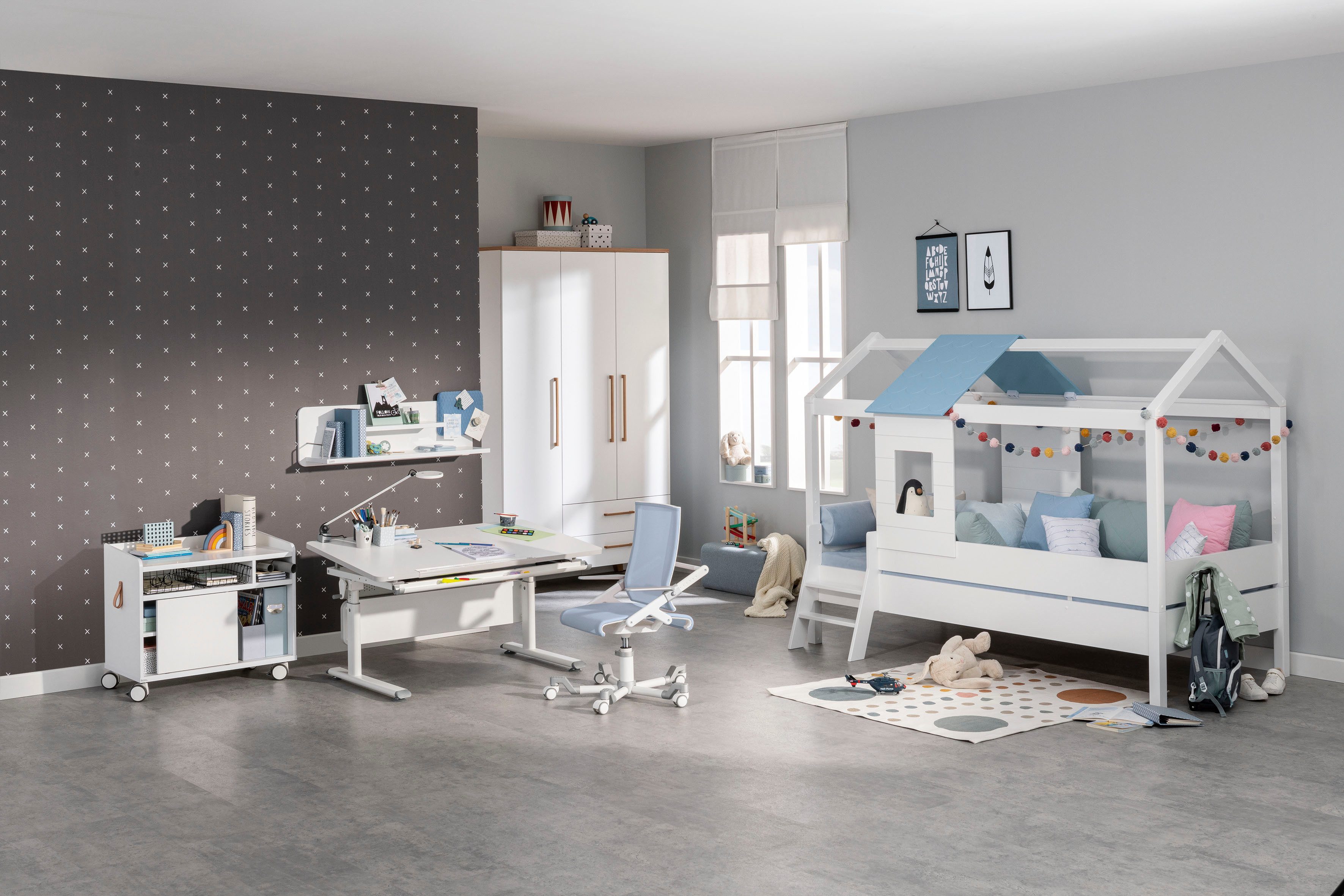 PAIDI Hausbett TINY HOUSE, Spielbett mit Rausfallschutz, individuell gestaltbar