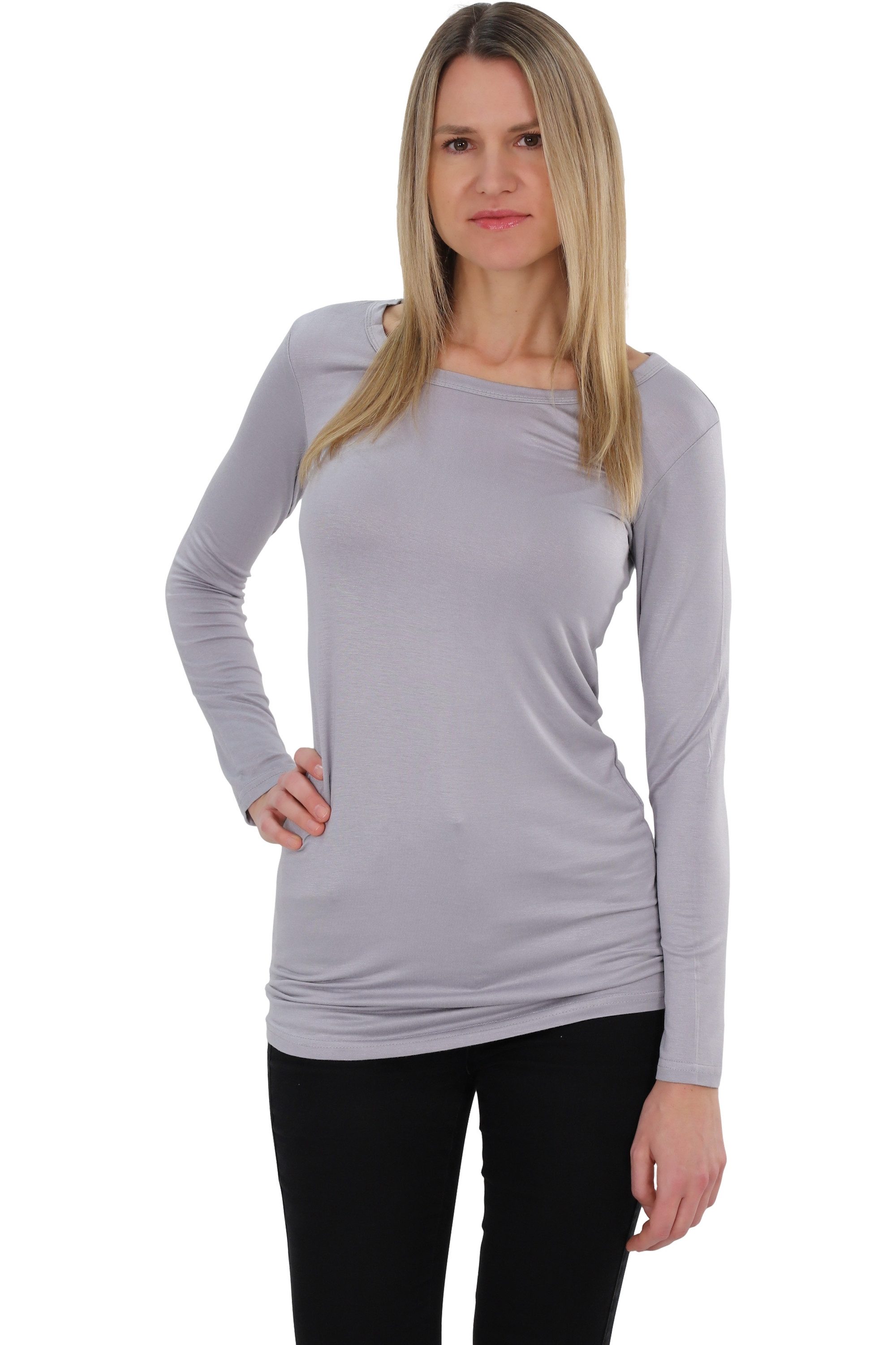 Muse Rundhalsshirt Basic Langarm Longshirt Skinny günstig online kaufen