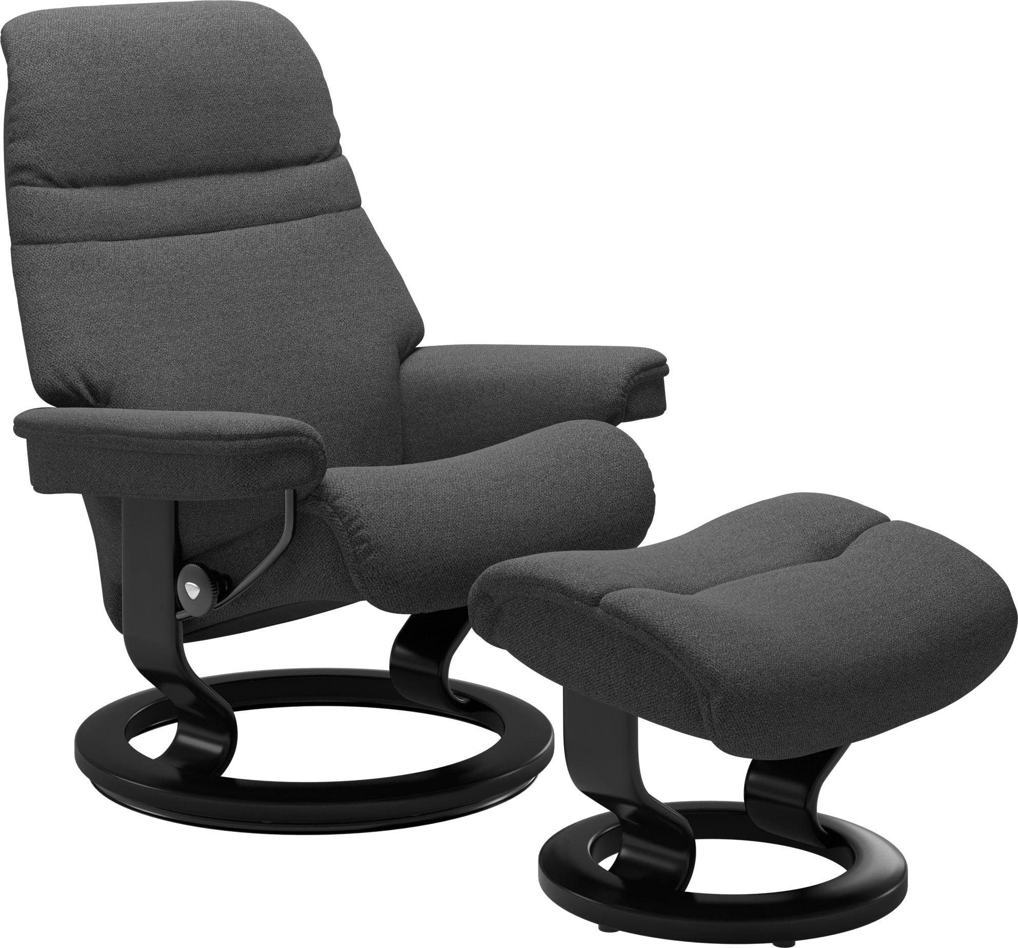 Stressless® Relaxsessel Sunrise (Set, Relaxsessel mit Hocker), mit Classic Base, Größe L, Gestell Schwarz