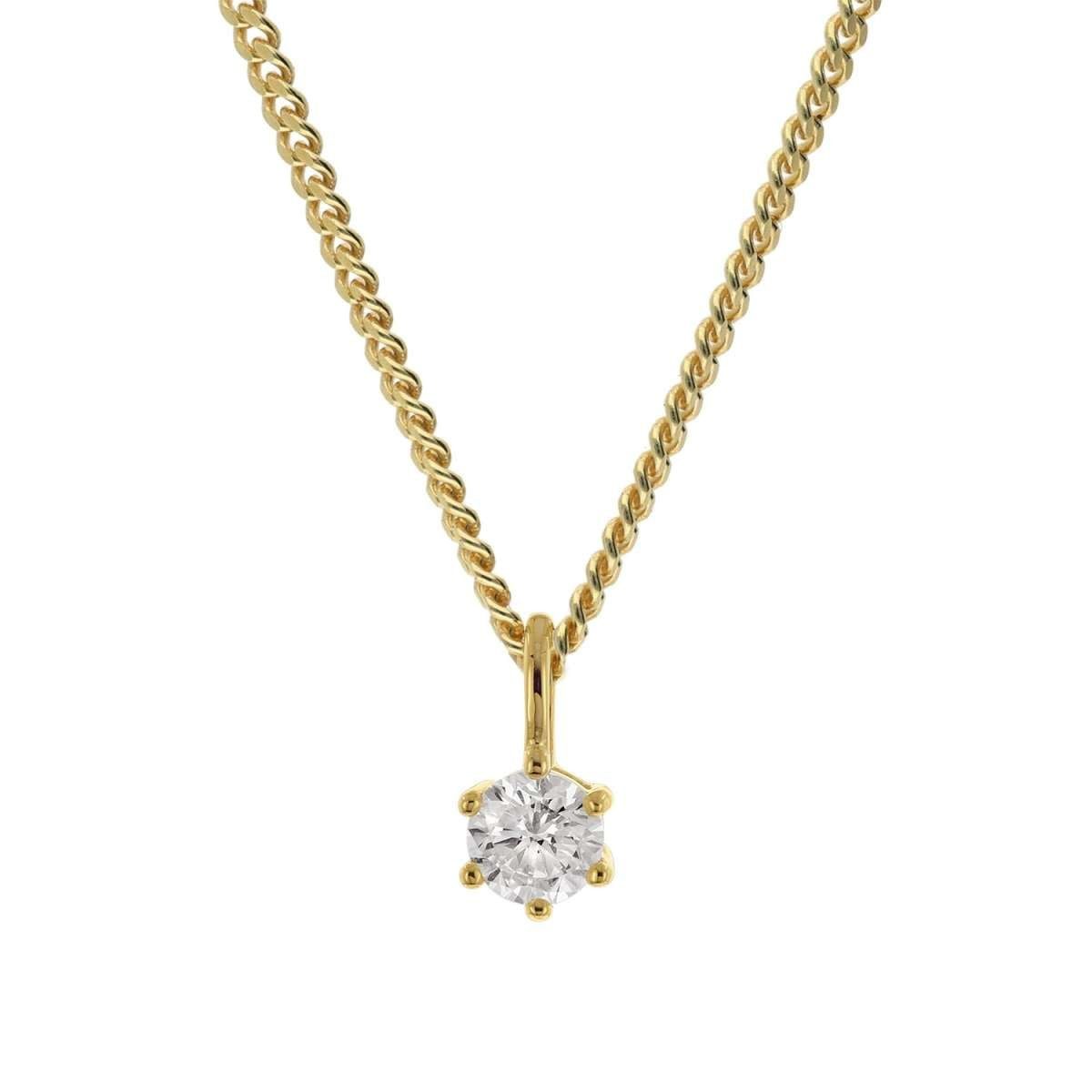Glizz Panzerkette GL8647, für Damen-Anhänger Lab Grown Diamant 0,2 ct. Gold 333 mit