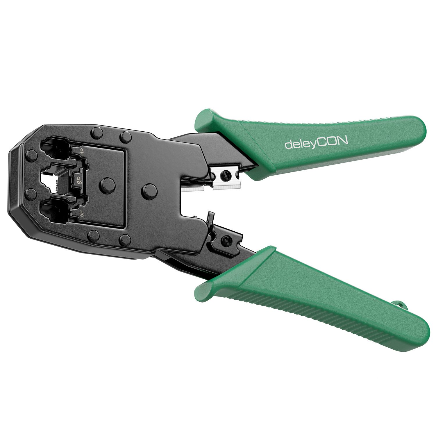 deleyCON Crimpzange für Modularstecker Westernstecker für RJ11 RJ12 Netzwerk-Adapter