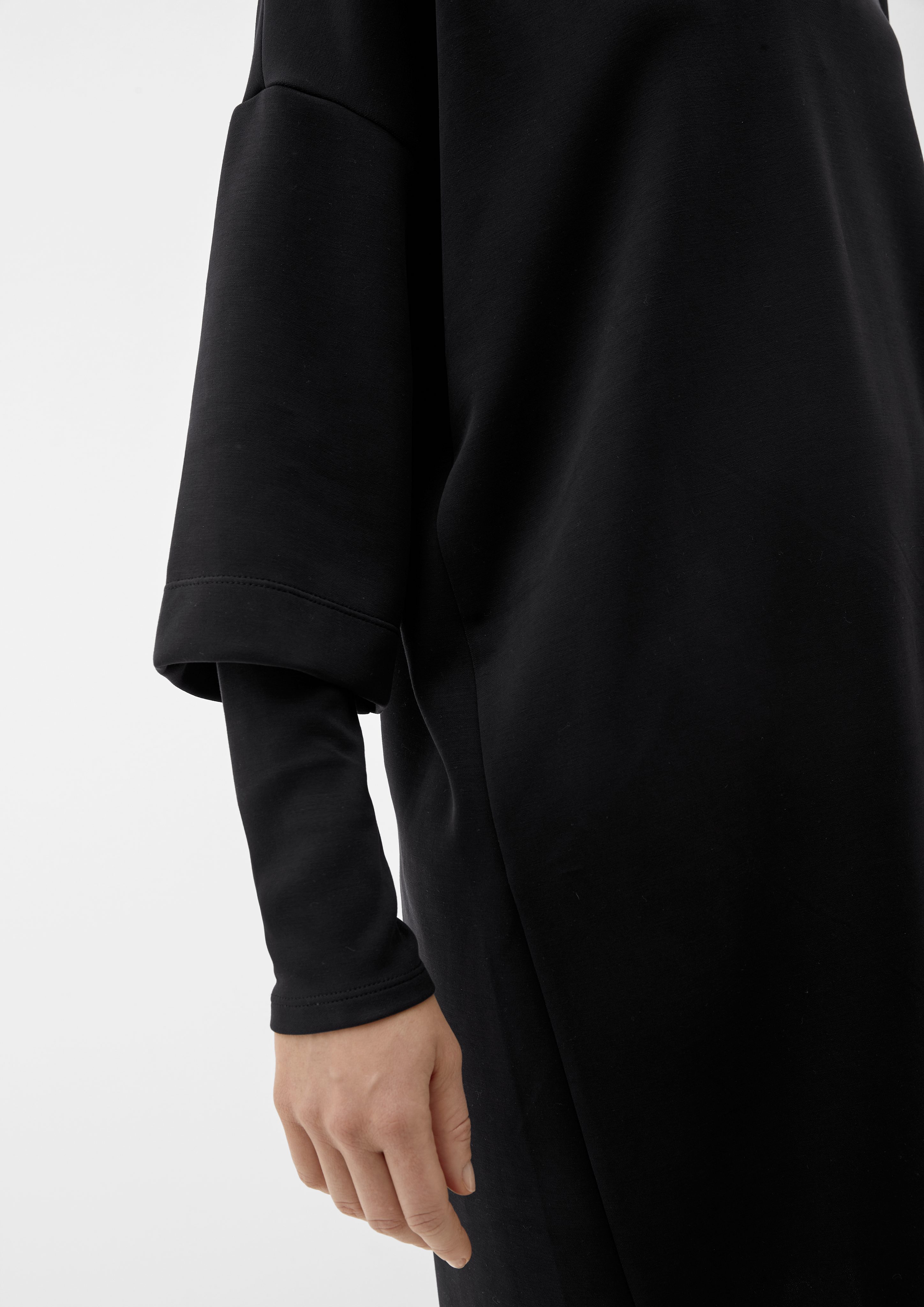 schwarz LABEL Modalmix s.Oliver Layering aus BLACK Kleid Minikleid