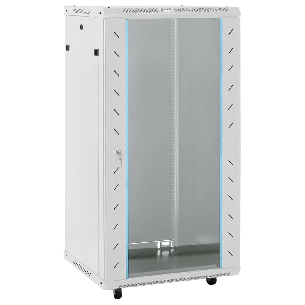 vidaXL Netzwerkschrank 22U Netzwerkschrank auf Rollen 19" IP20 60x60x120 cm
