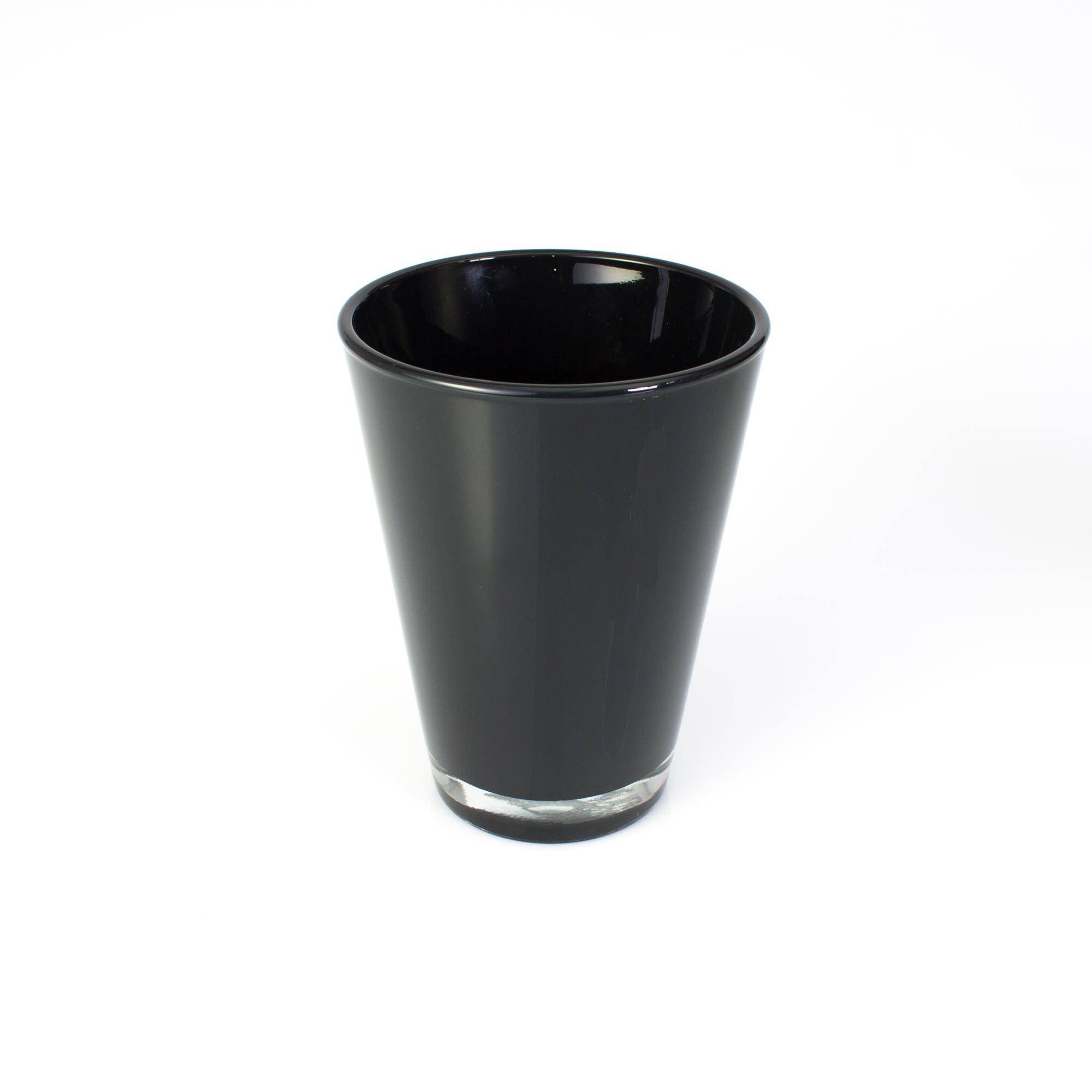 INNA-Glas Tischvase Konische Glasvase Anna, schwarz, 15cm, Ø 11cm - Blumenvase