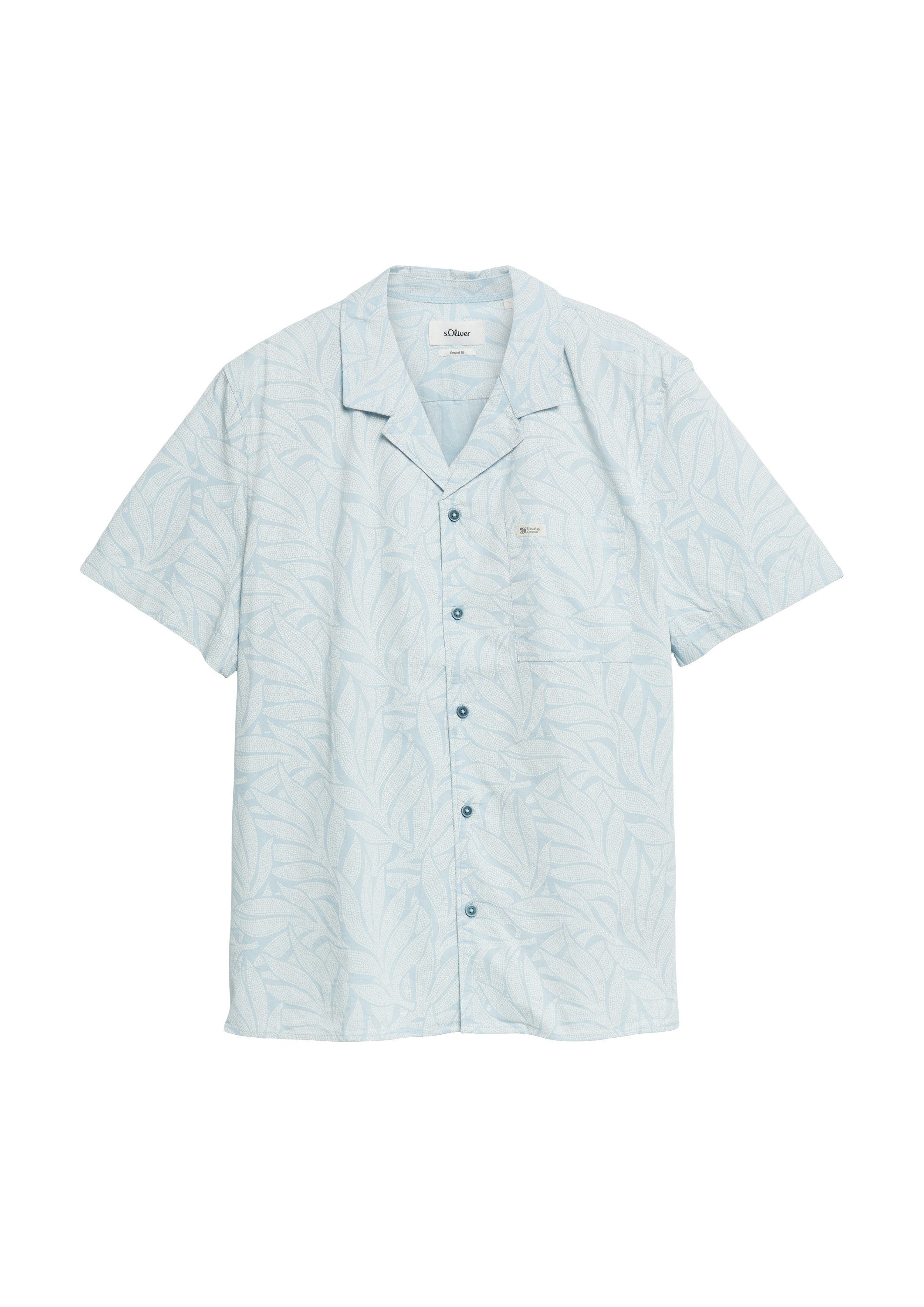s.Oliver Kurzarmhemd Hemd Resort Fit: Gemustertes Kurzarmhemd aus Viskosemix – Bild 2 von 5