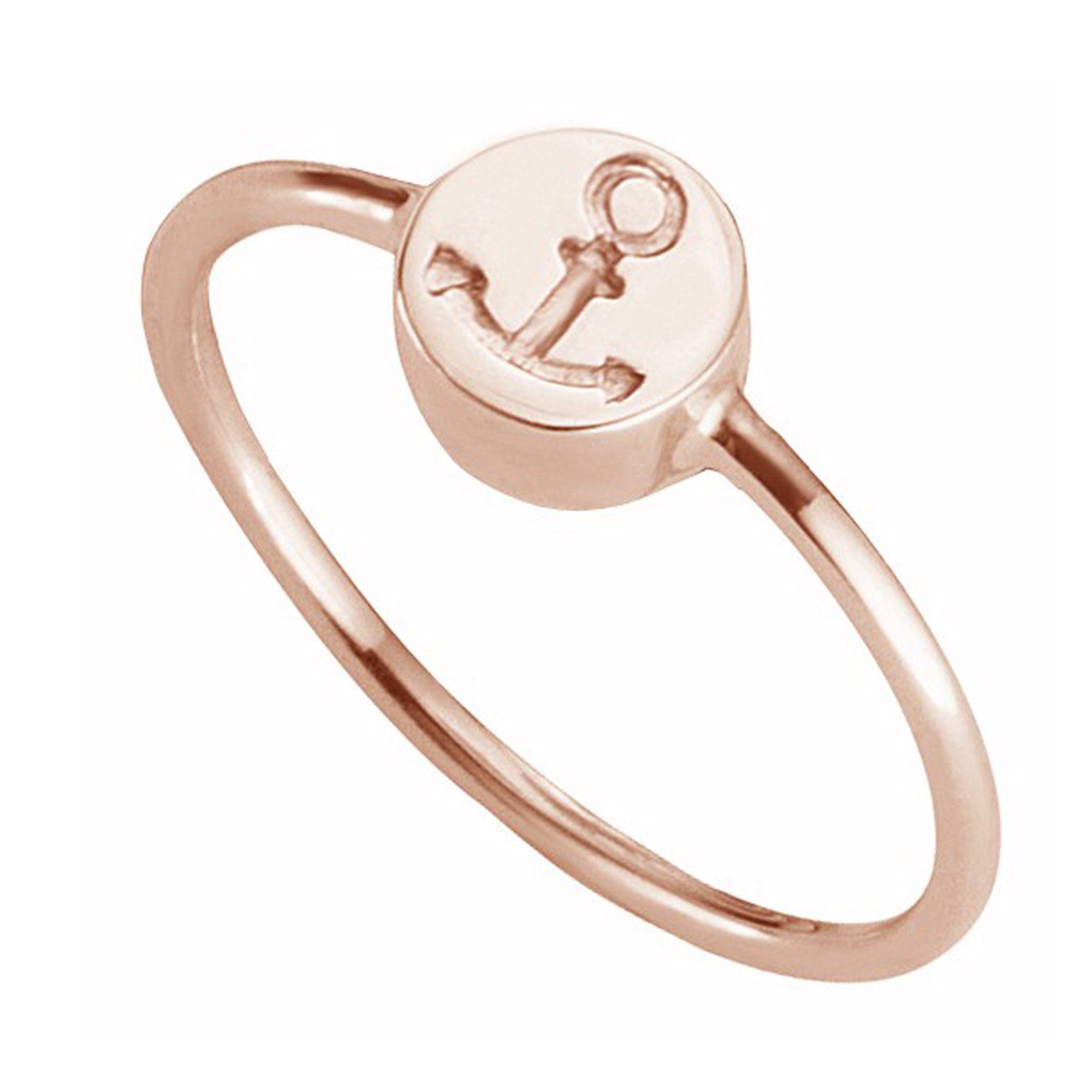 CAÏ Fingerring 925/- Sterling Silber rotvergoldet Anker | Silberringe