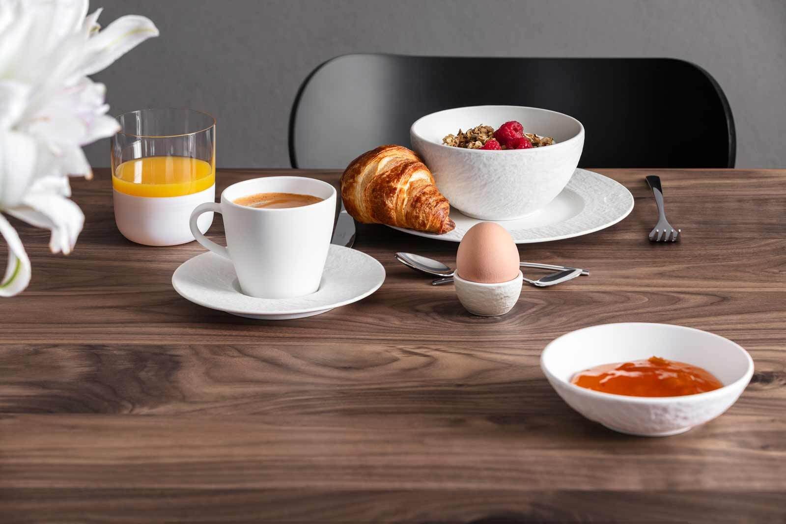 Villeroy & Boch Eierbecher Manufacture Rock Blanc Eierbecher ø 4,8 cm 6er Set, (6er Set, 6-tlg., 6x Eierbecher)