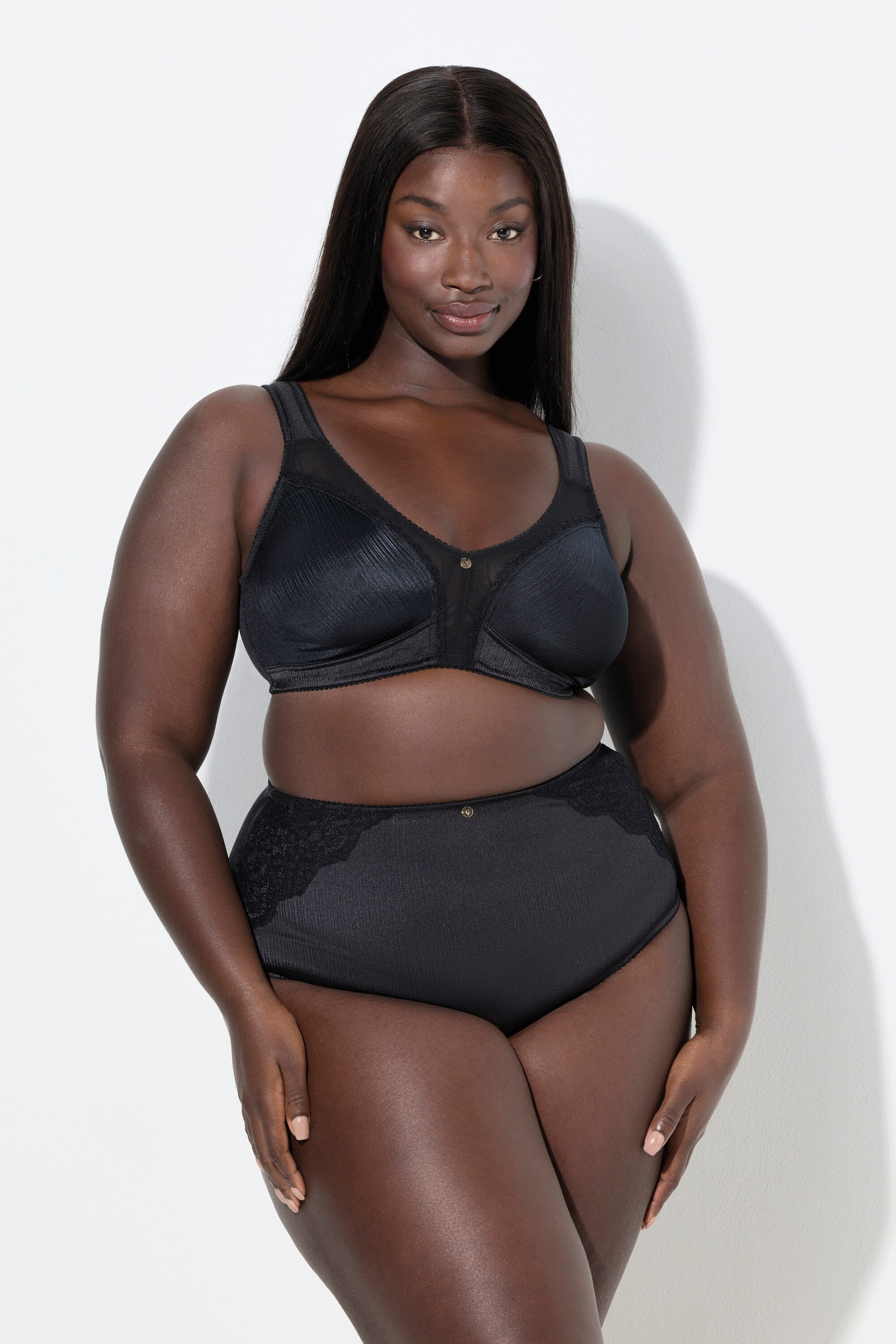 Ulla Popken Entlastungs-BH Minimizer-BH Satin Spitze ohne Bügel Cup C - F günstig online kaufen