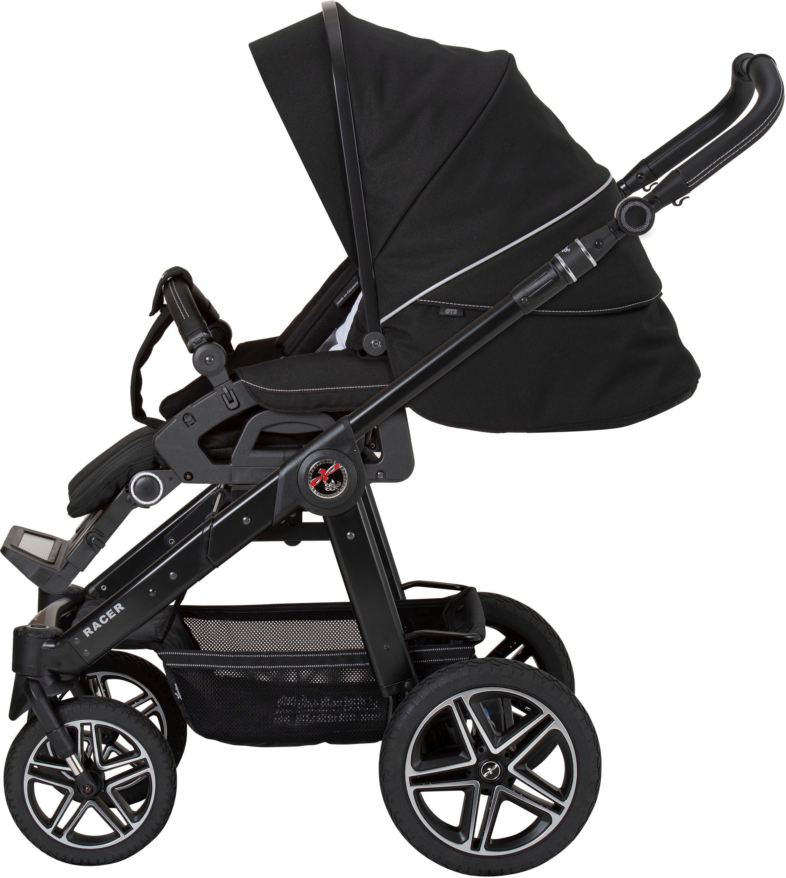 GTS - Germany mit Collection, black | schwarz Hartan Kombi-Kinderwagen Kombitasche; Casual Made Racer pinstripe in