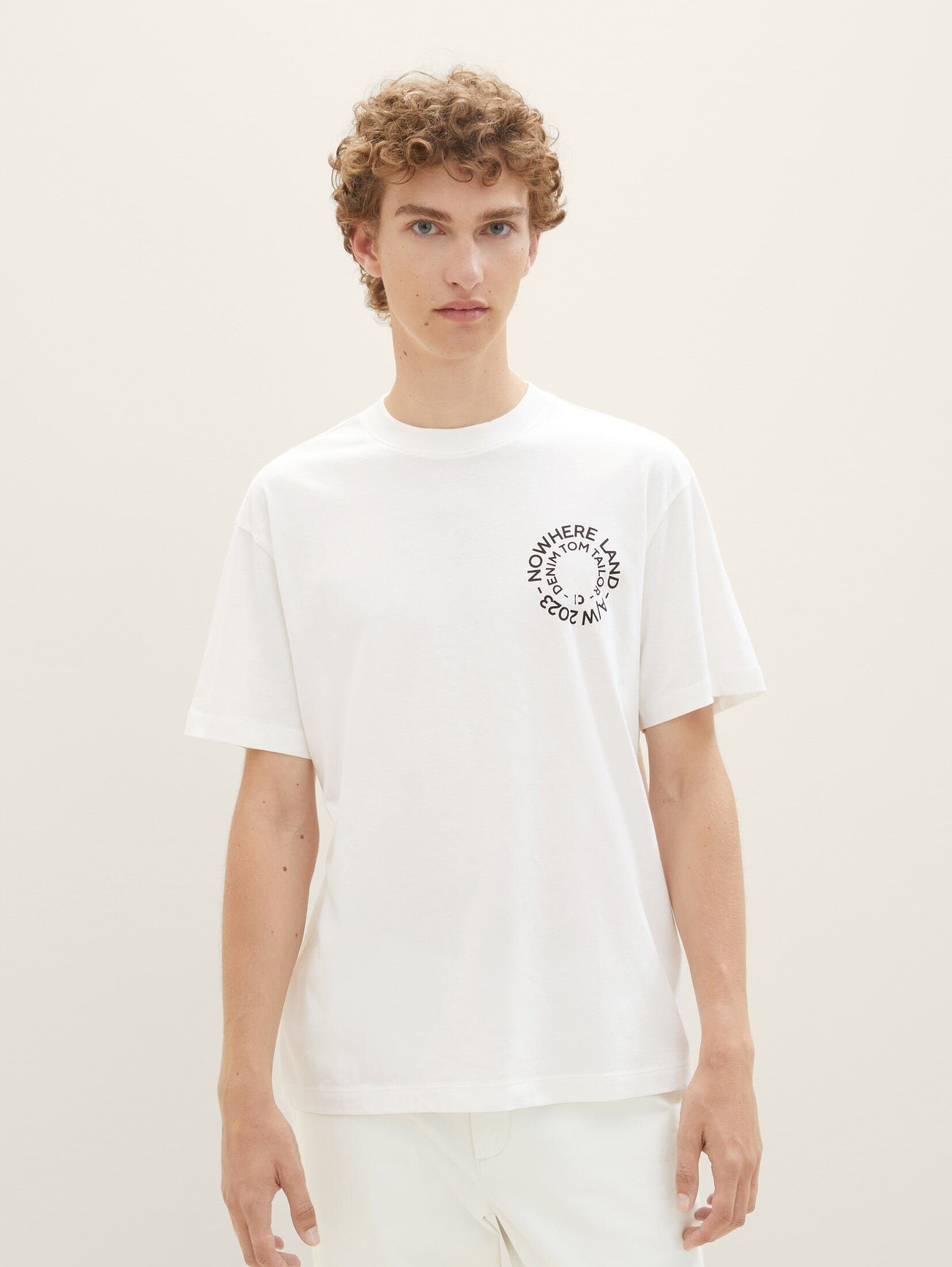 TOM TAILOR Denim T-Shirt T-Shirt mit Print Wool White