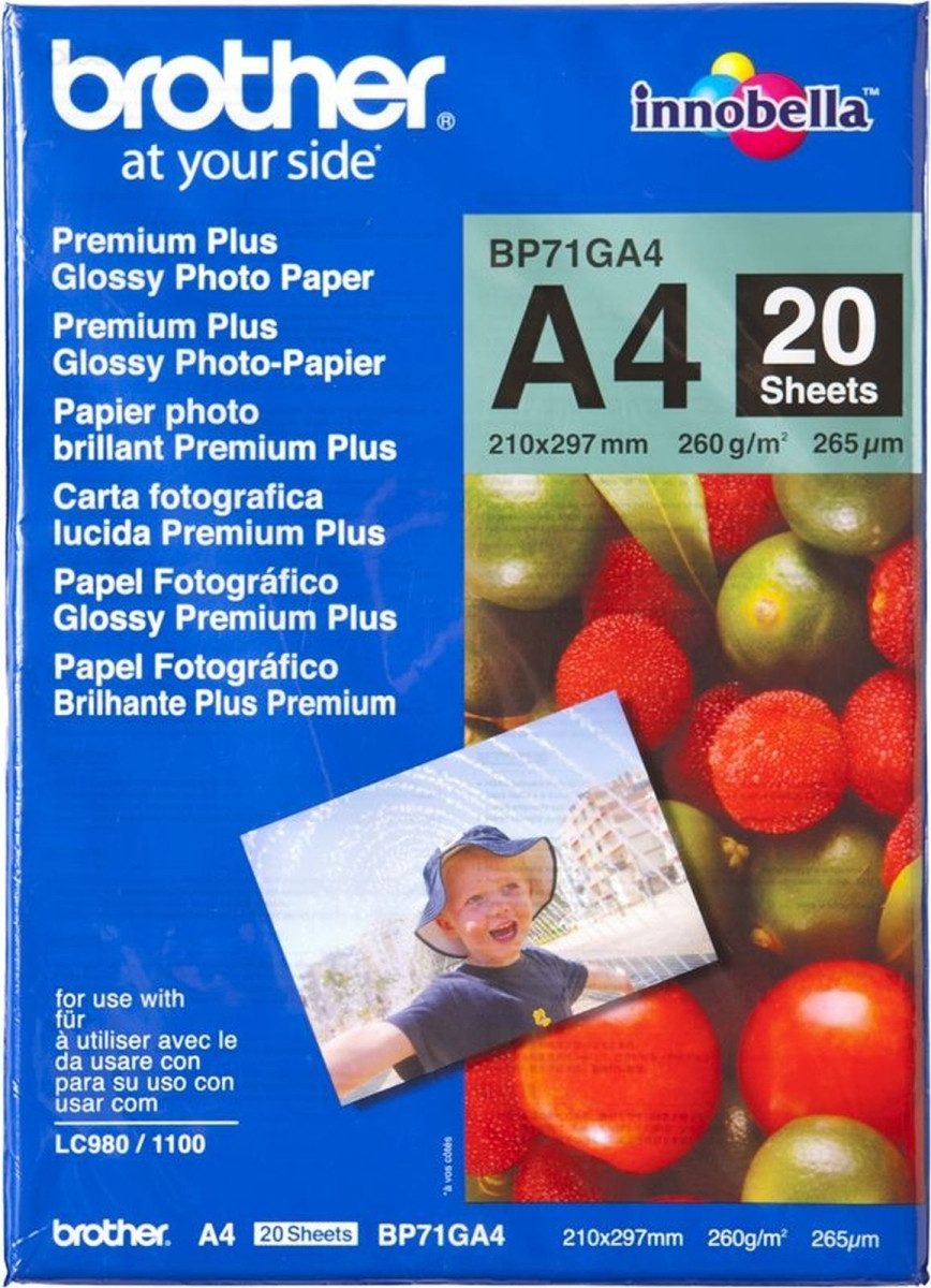 Brother Fotopapier Fotopapier Inkjet A4 20 Blatt (bis 6000 dpi) 260g/qm