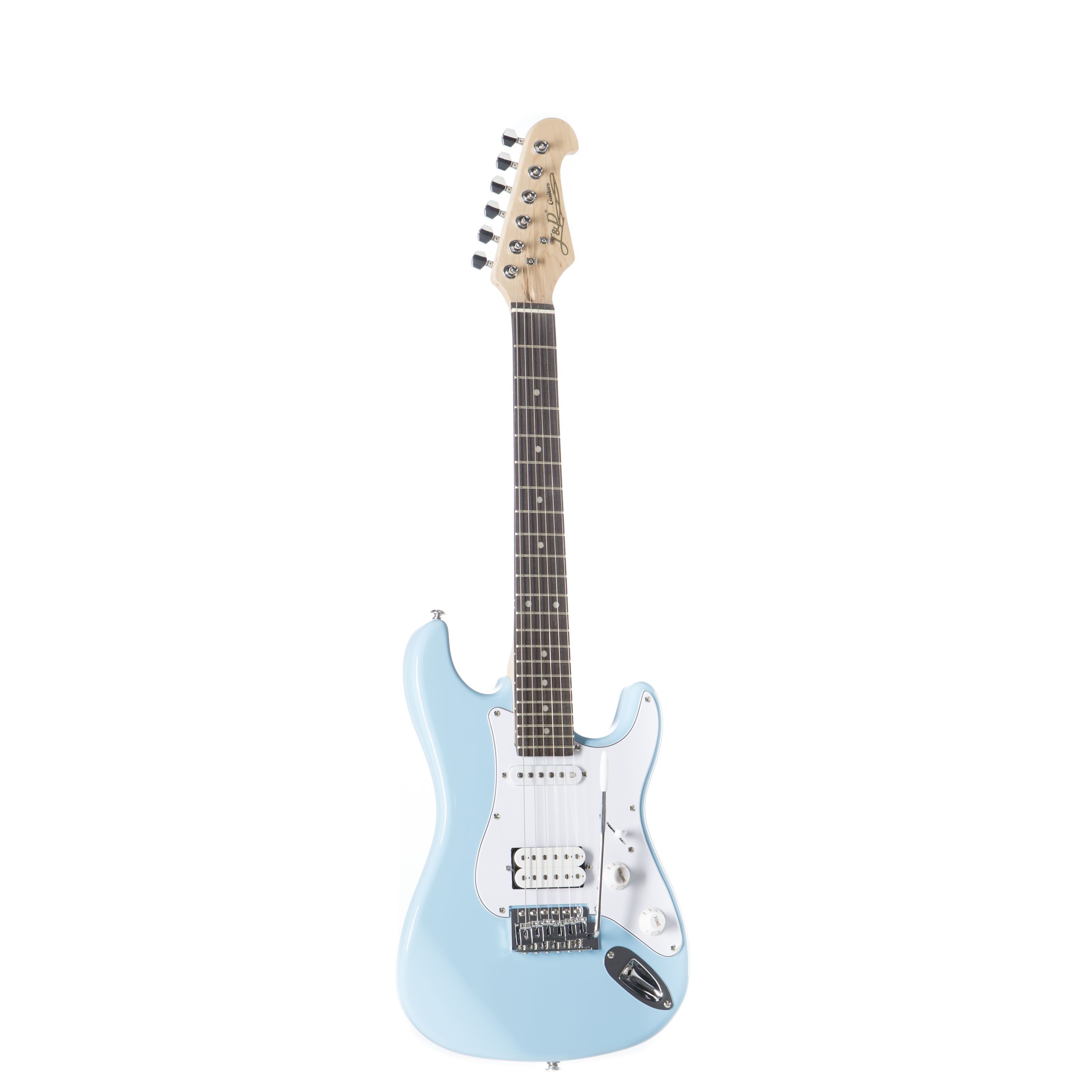 J & D E-Gitarre, E-Gitarre im ST-MINI-Stil mit Erle-Korpus Ahorn-Hals Keramik Single Coil Sky Blue Vintage Style, E-Gitarren, ST-Modelle, E-Gitarre, ST-MINI-Stil, Vintage Style