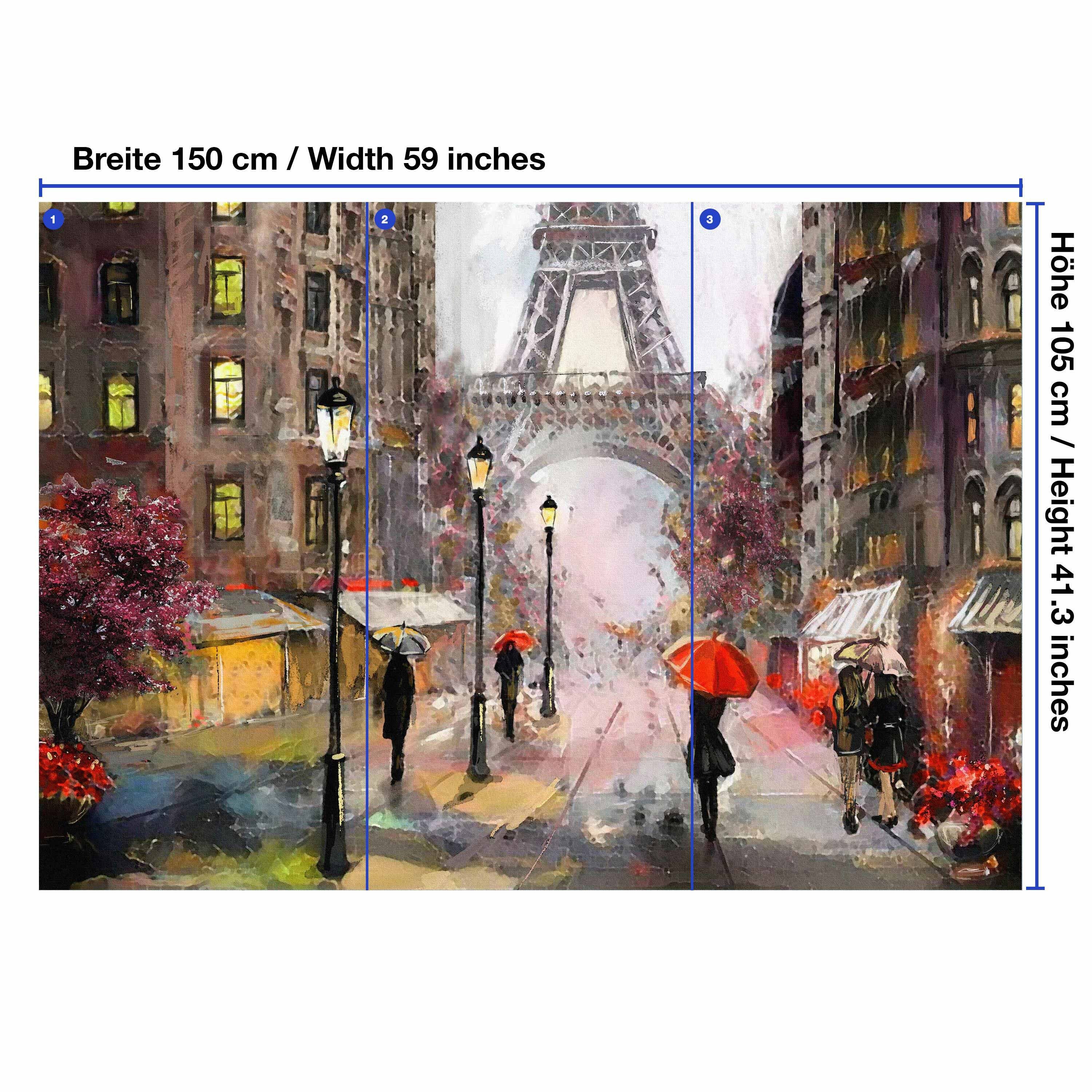 Wandtapete, Vliestapete wandmotiv24 glatt, Motivtapete, Paris, Menschen in Fototapete matt, Gemälde