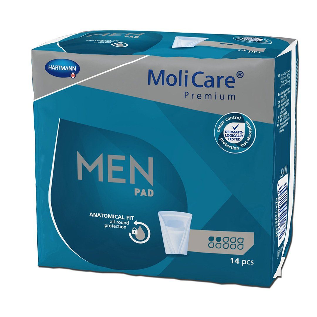 Molicare Saugeinlage MoliCare® Premium Men Pad 2 Tropfen Karton á 12 Packungen, für diskrete Inkontinenzversorgung