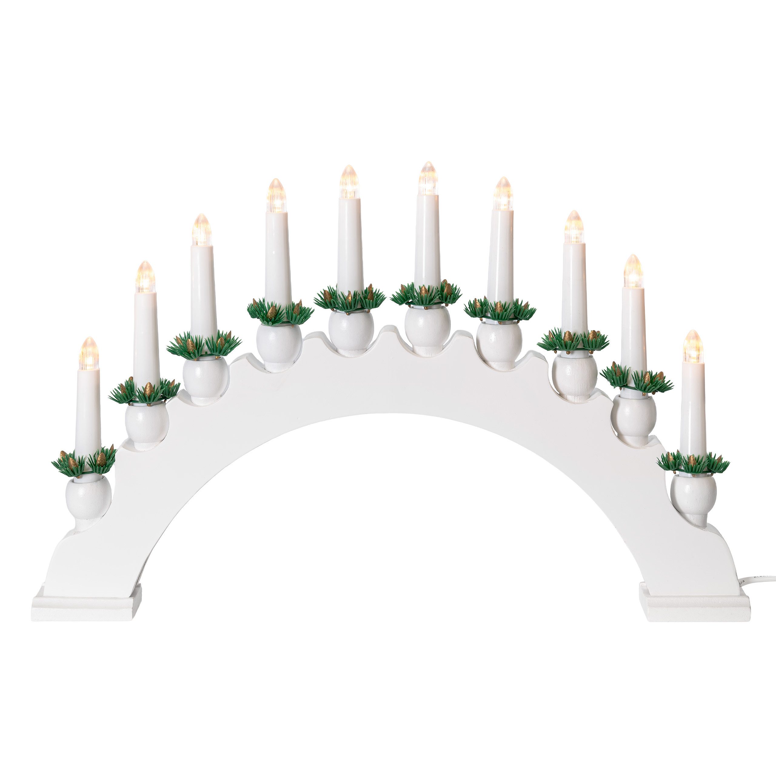 Top Christmas LED Lichterbogen Lichterbogen aus Holz mit 10 LED Kerzen in E günstig online kaufen