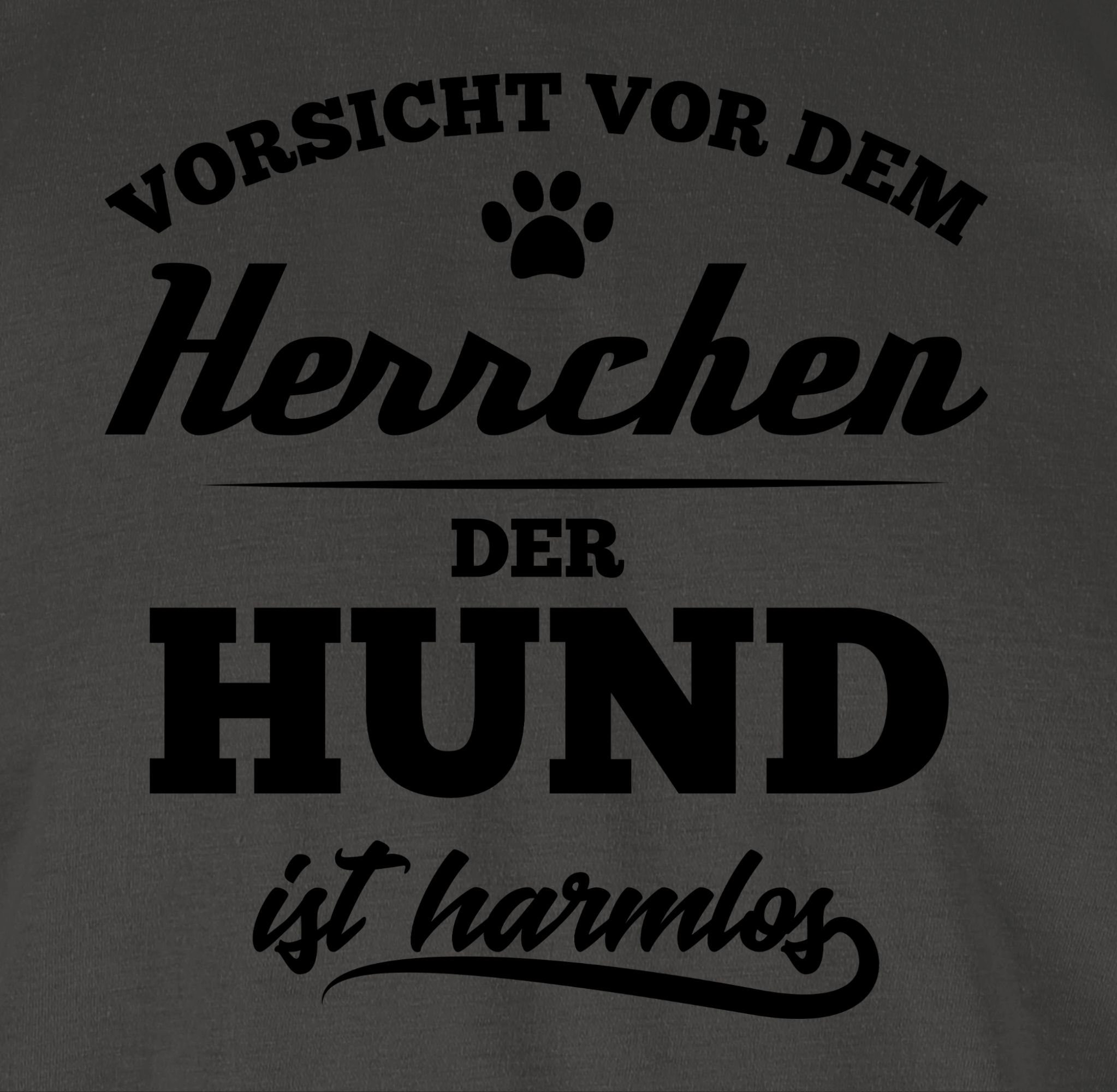 - Vorsicht für Hundebesitzer vor Schwarz Shirtracer T-Shirt der ist 02 Geschenk Hund dem harmlos Herrchen Dunkelgrau