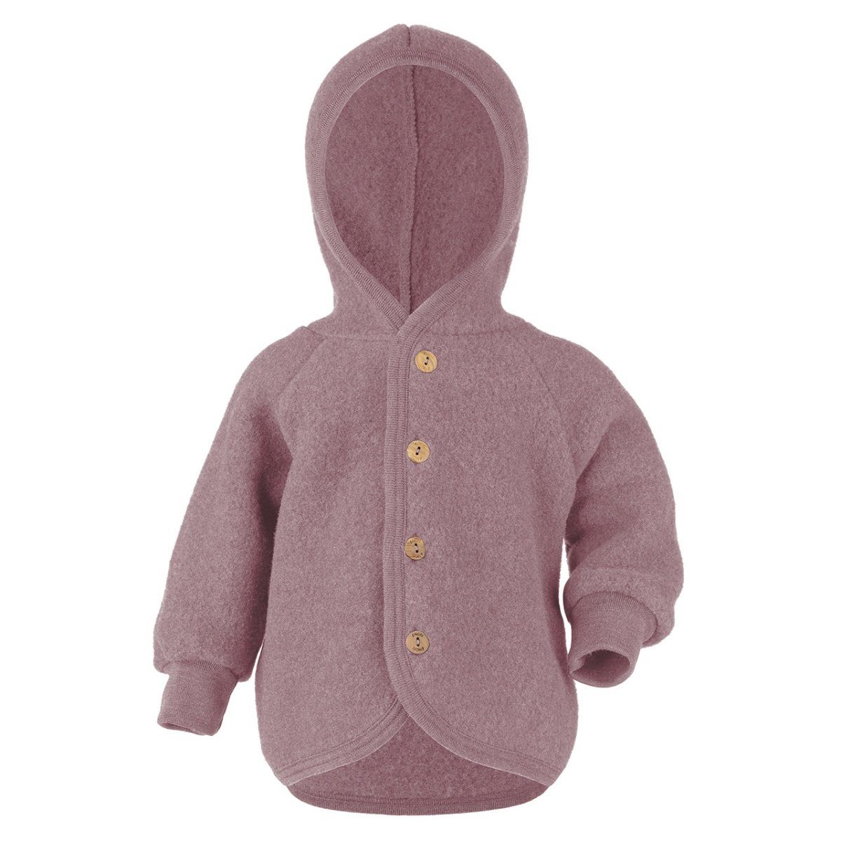 Engel Naturtextilien Walkjacke (1-St) Baby Fleece Jacke mit Kapuze aus Bio Schurwolle