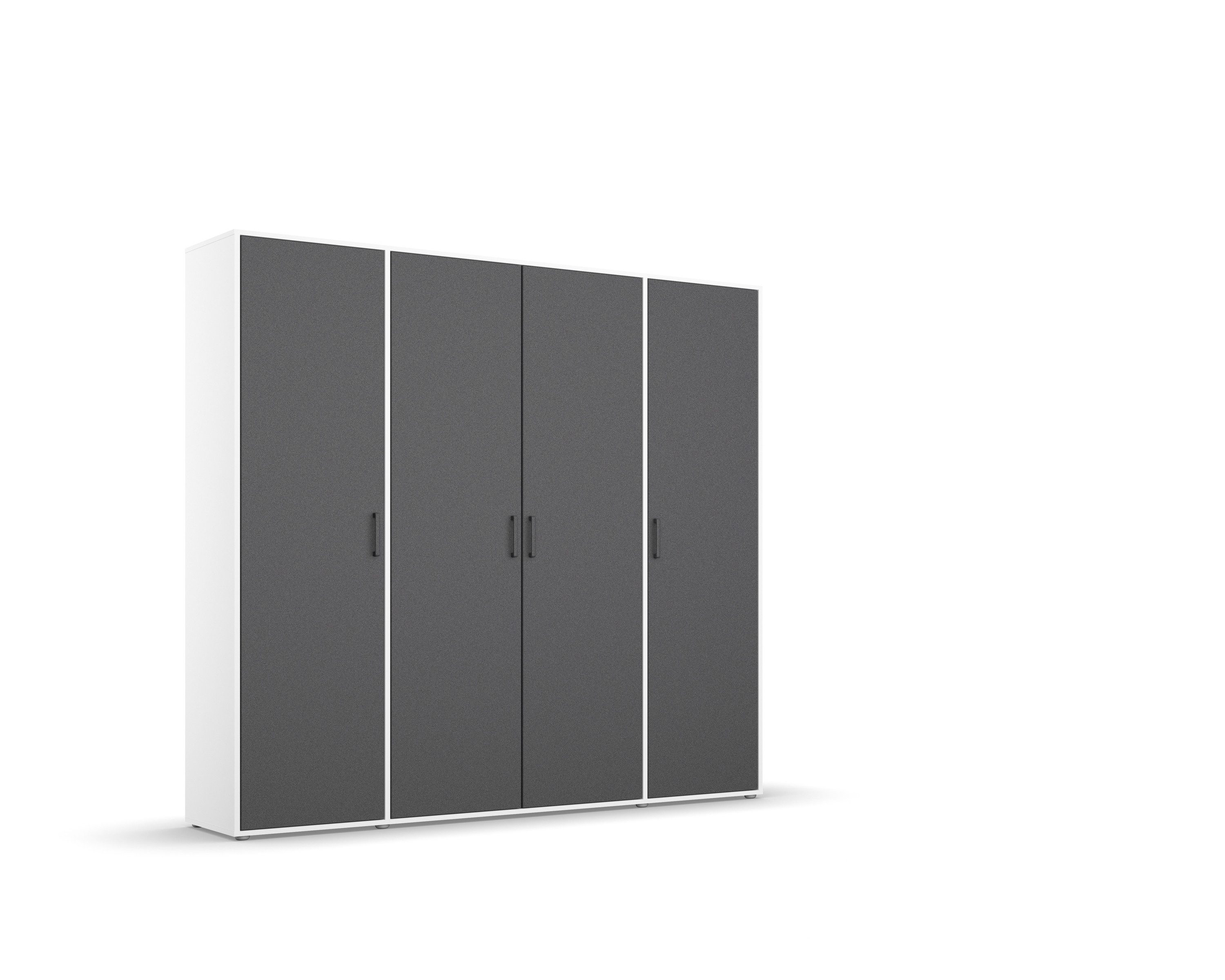 freiraum Drehtürenschrank Voyager 7 Böden, 1 Stange, grau metallic / weiß - 187x194x53 (BxHxT)