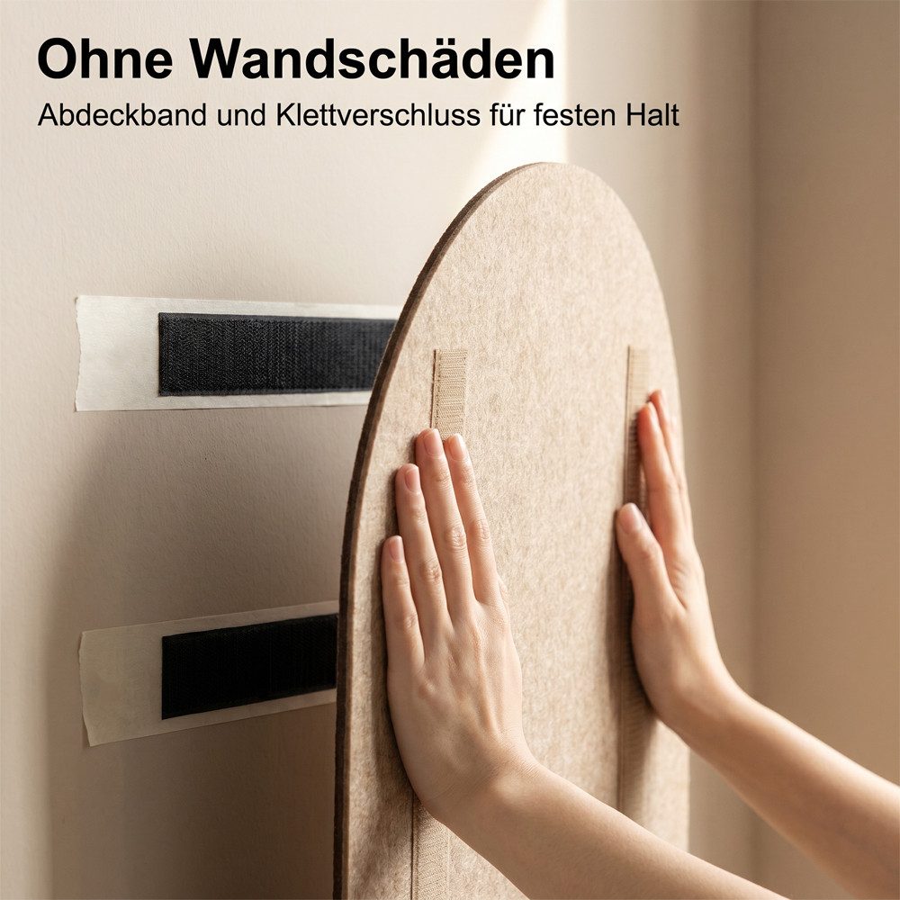 Diwzbyn Pinnwand Filz-Pinnwand, selbstklebend, Kork-Alternative, 1,2 cm dick, Fotowand, Pinnwand, Memoboard mit Pinnadeln für Büro, Küche, Zuhause – Bild 3 von 5