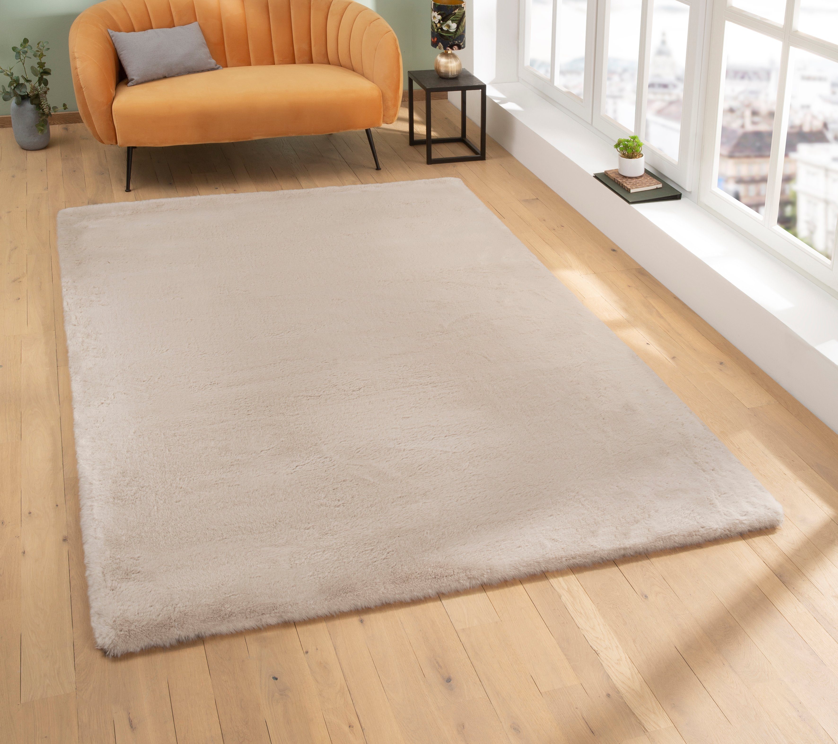 my home Fellteppich Rabbit, Kunstfell, Kaninchenfell-Haptik, Microfaser, re günstig online kaufen