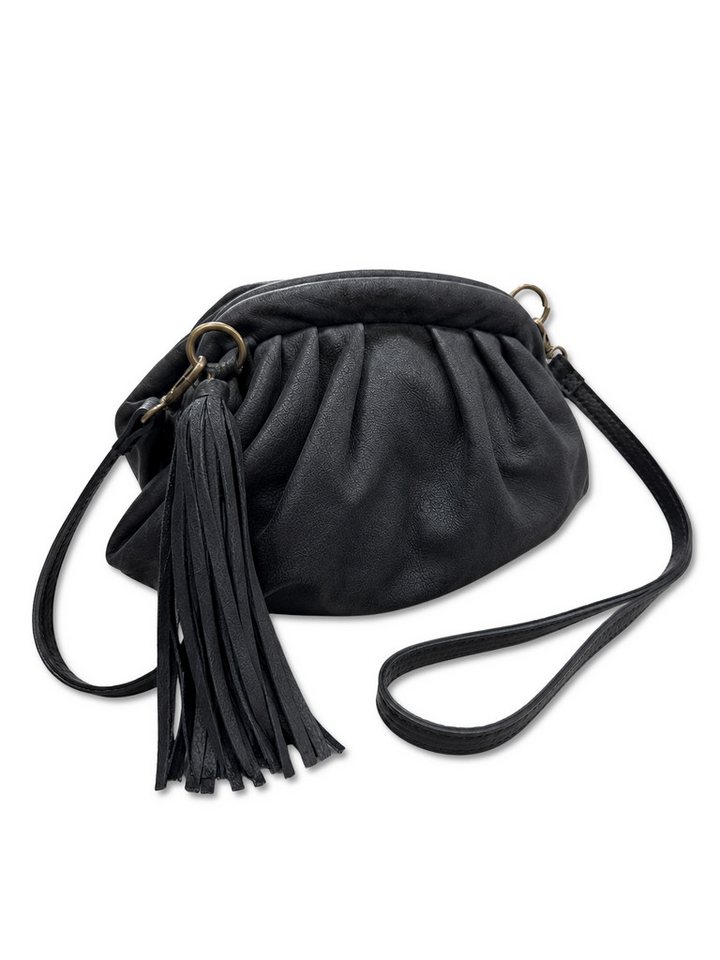COLLEZIONE ALESSANDRO Umhängetasche Nappa, weiche Ledertasche mit Quaste